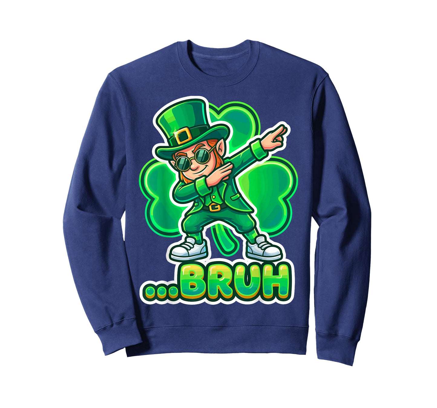 Funny St.Patrick's Day Bruh Leprechaun Dabbing Dab Shamrock T-Shirt