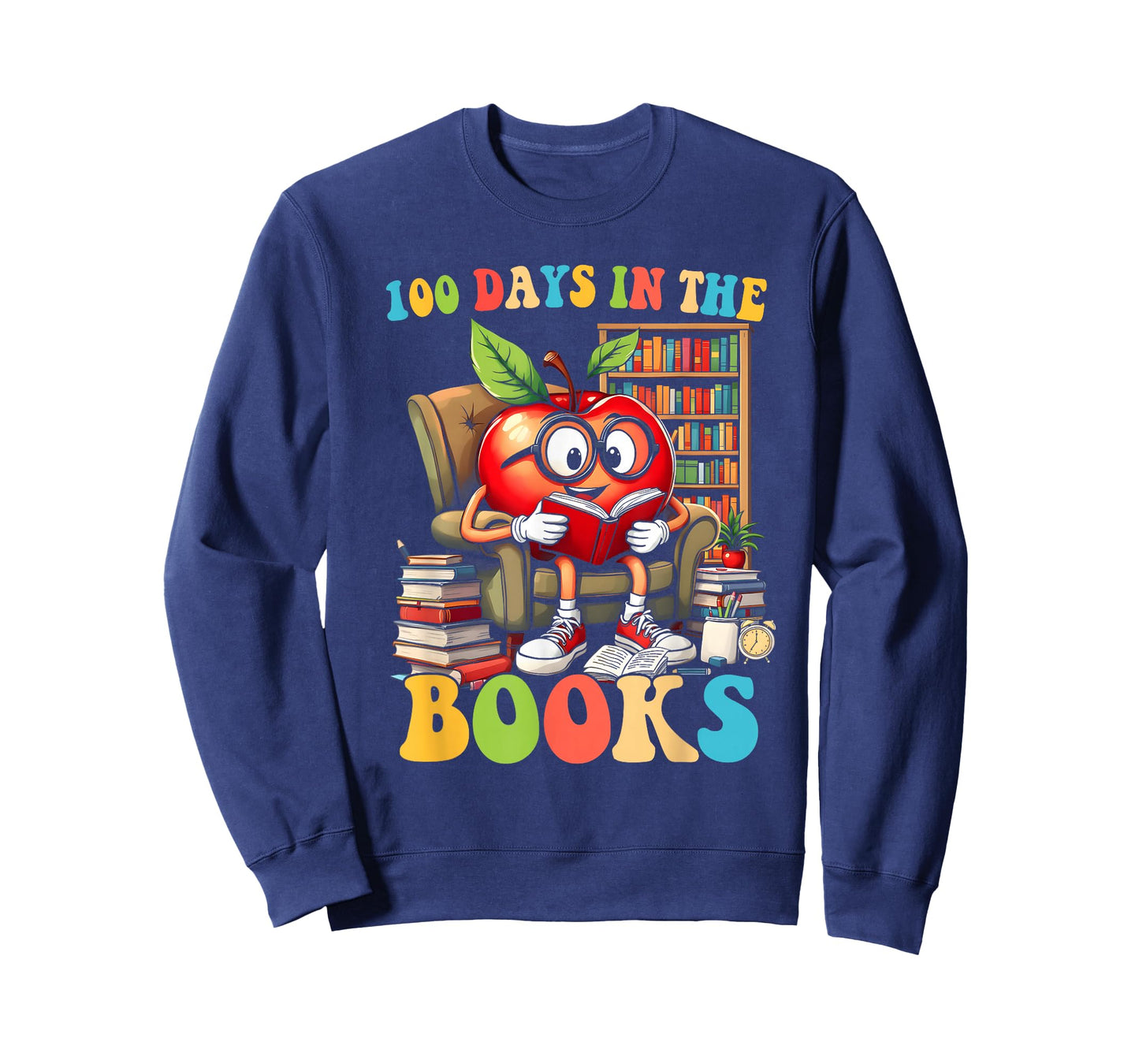 100 Days in The Books Reading Teacher 100th Day of School T-Shirt