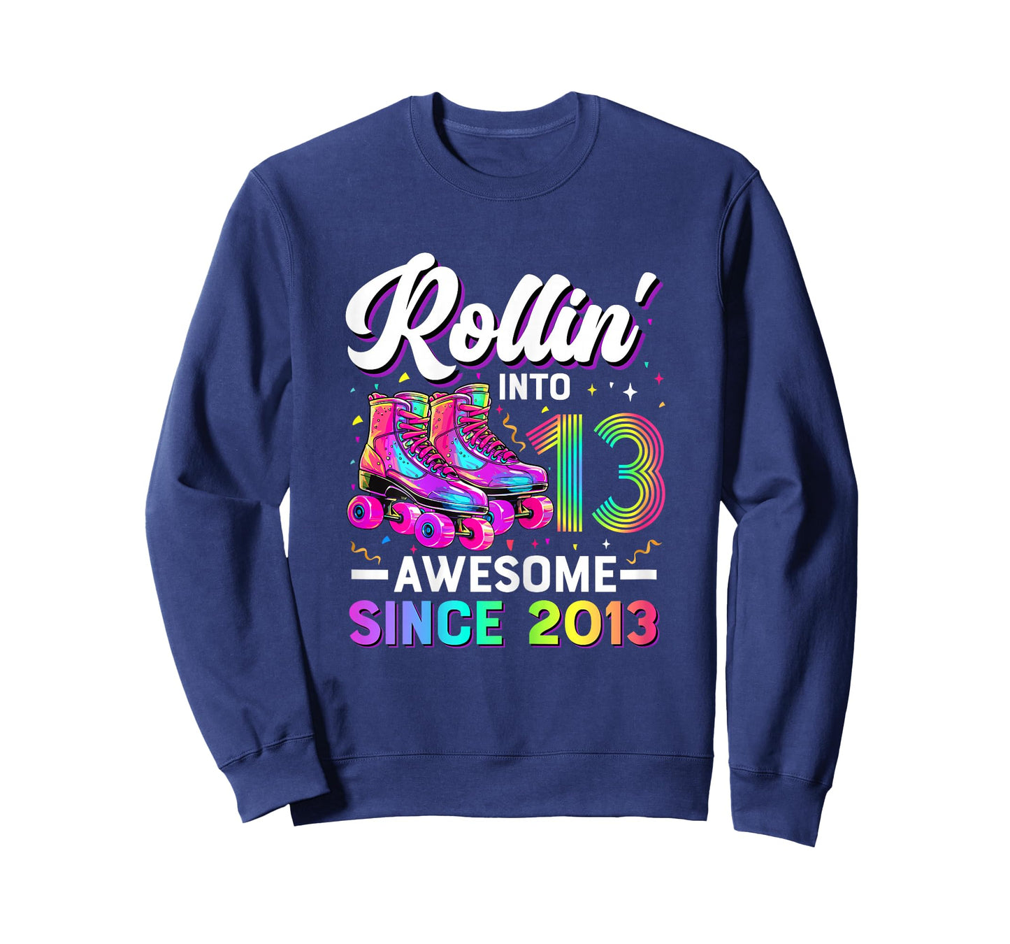 13th Birthday Shirt Girl 13 Year Old Roller Skate Skating T-Shirt