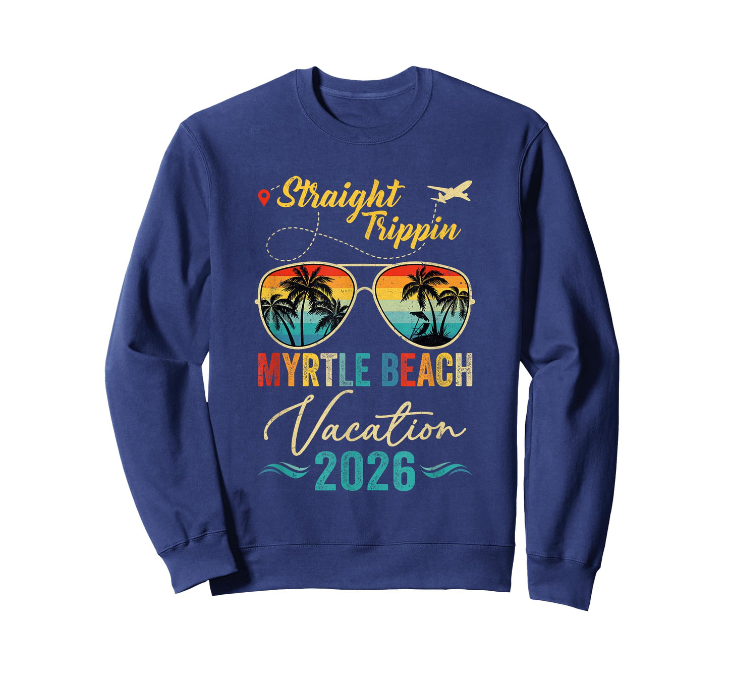 Straight Trippin Myrtle Beach 2026 Family Summer Vacation T-Shirt