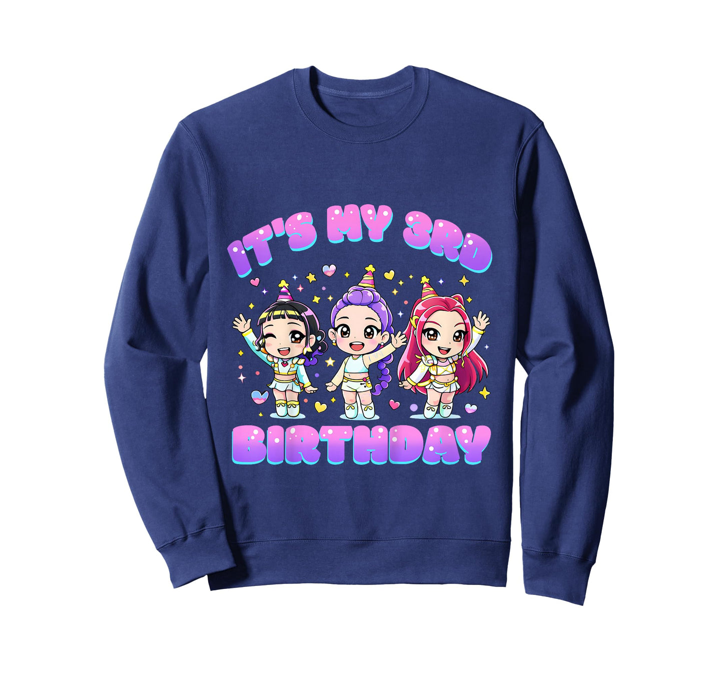 3 Years Old Birthday K pop Kids 3rd Birthday Girls K-pop T-Shirt