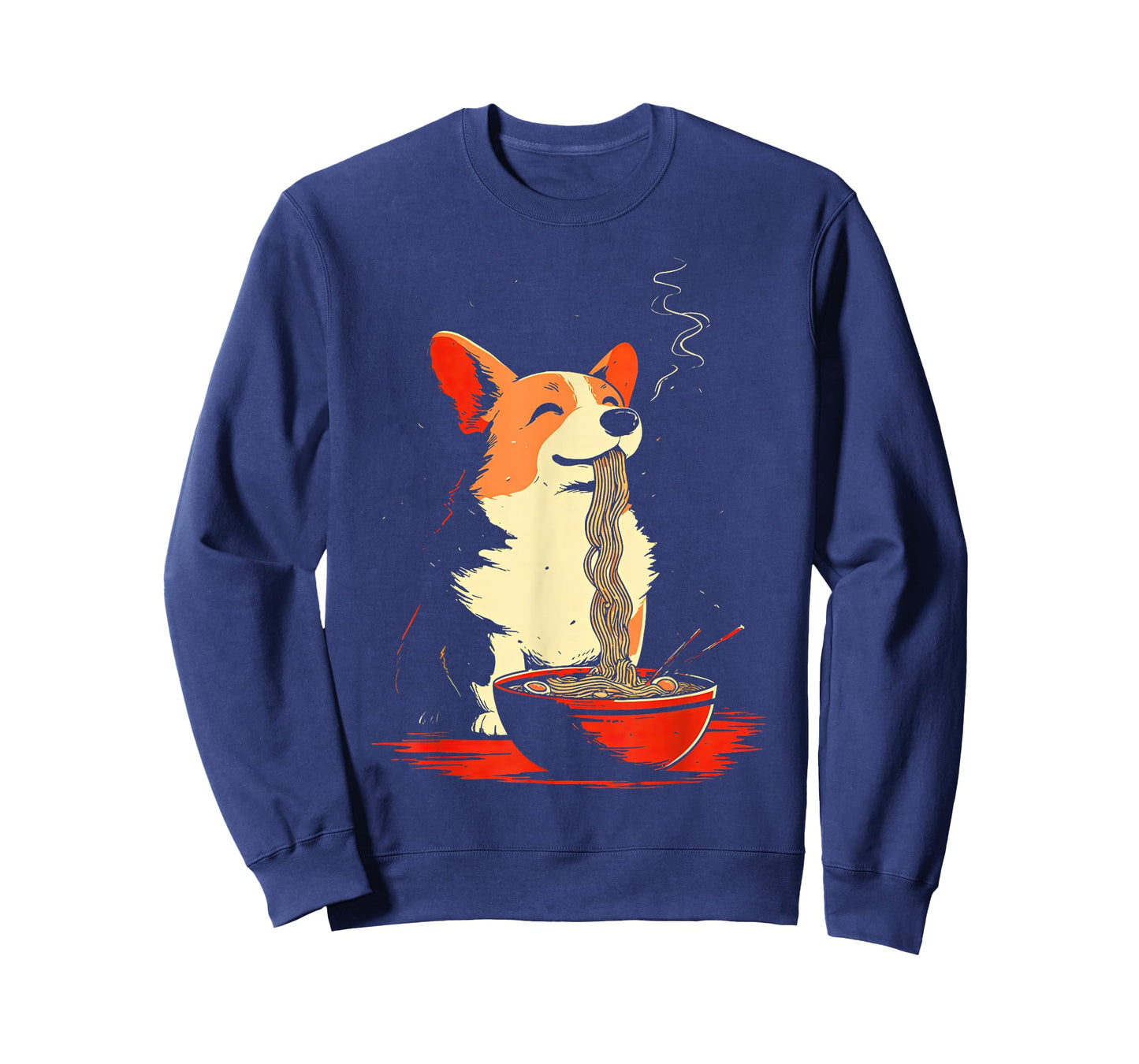 Retro Kawaii Ramen Corgi Japanese Noodles Dog Eating Ramen T-Shirt