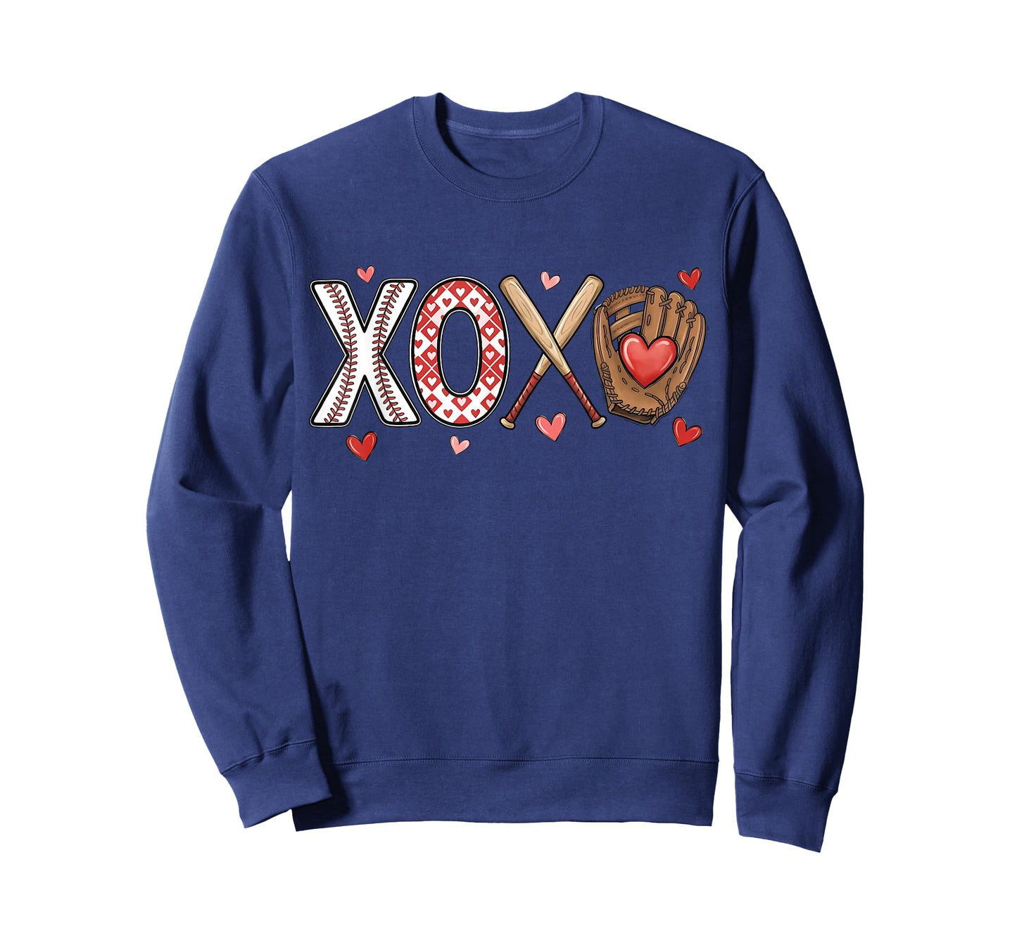 XOXO Baseball Valentine Day Baseball Mom Sport Lover Women T-Shirt
