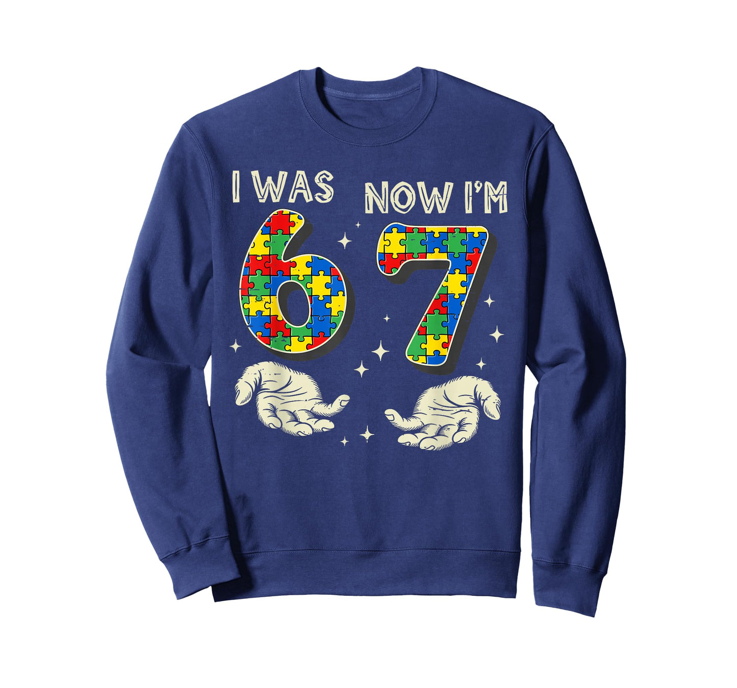 I was 6 Now I'm 7 Year Old Birthday Autism 67 for Kids Boys T-Shirt