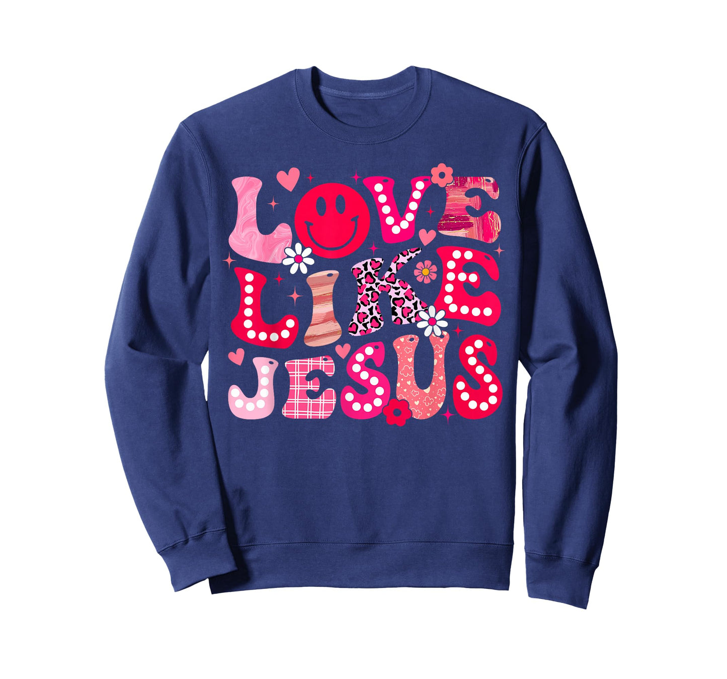 Groovy Love Like Jesus Valentine Christian Girl Women Kid T-Shirt