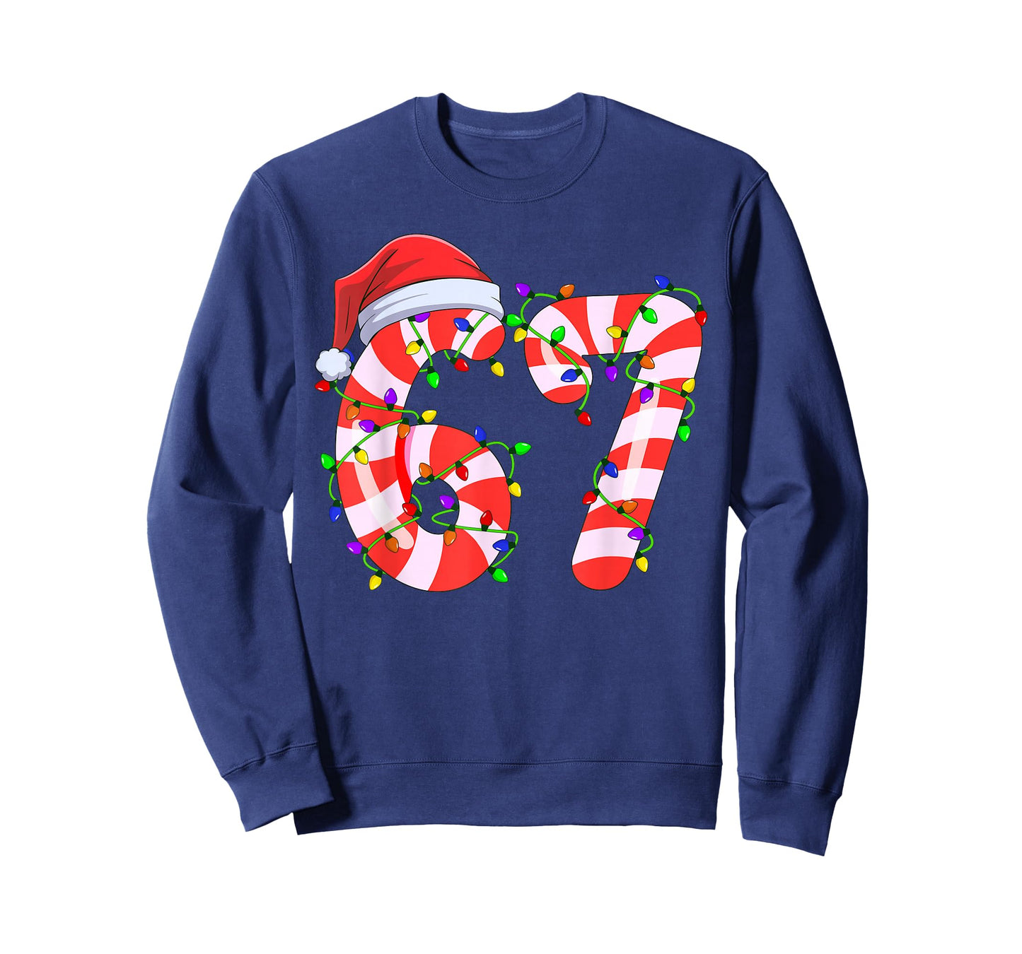 Viral 67 Candy Canes Santa Light Holiday Kids Humor T-Shirt