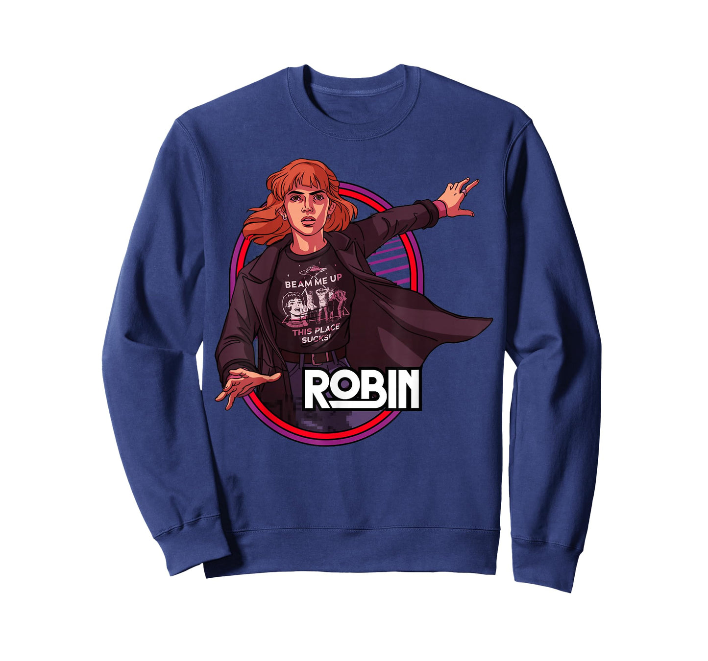 Stranger Things Robin Buckley Neon Frame Character Portrait T-Shirt