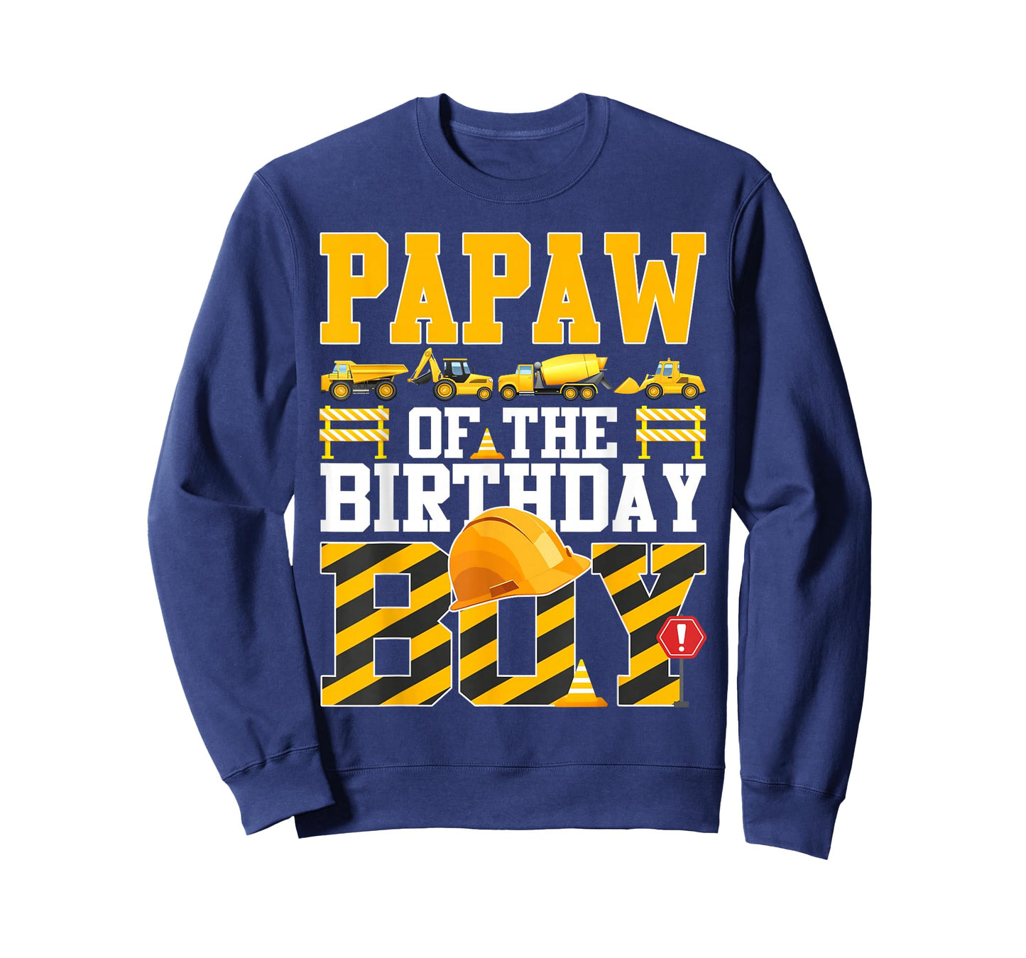 Papaw of The Birthday Boy Construction Excavator Family T-Shirt