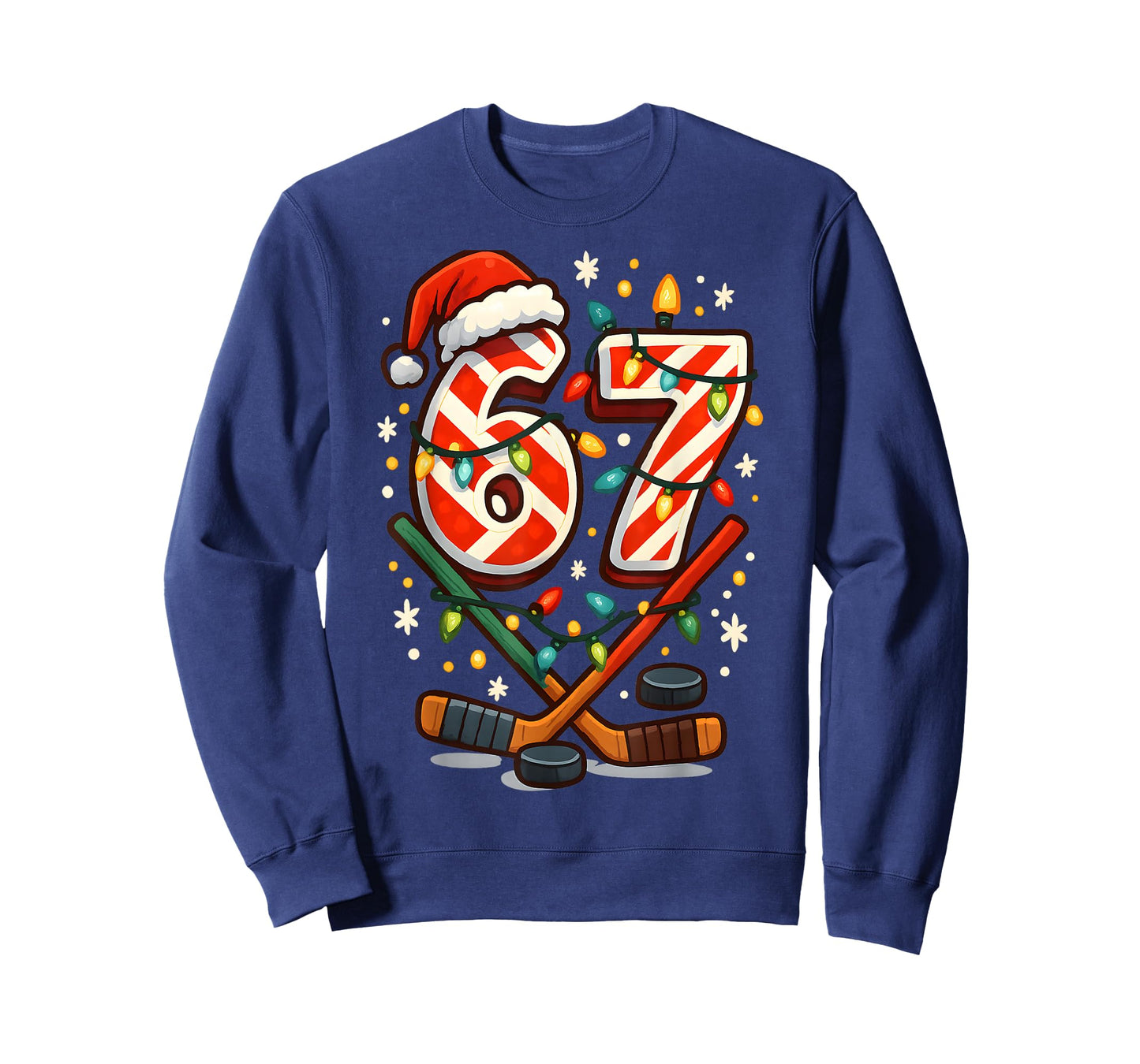 Funny Six Seven Christmas Ice Hockey T-Shirt