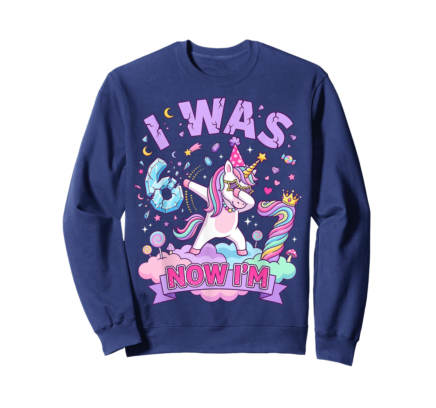I was 6 Now I'm 7 Unicorn Girl 6 7 Birthday T-Shirt
