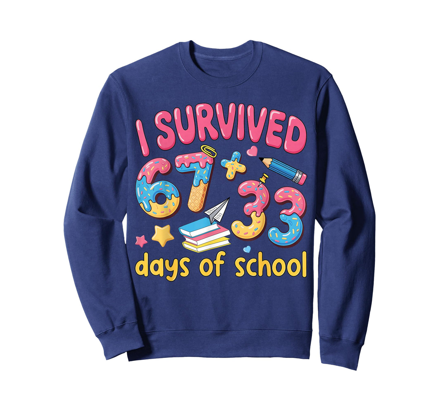 I Survived 67 + 33 Day of School 6 7 Six Seven Teacher Kid T-Shirt