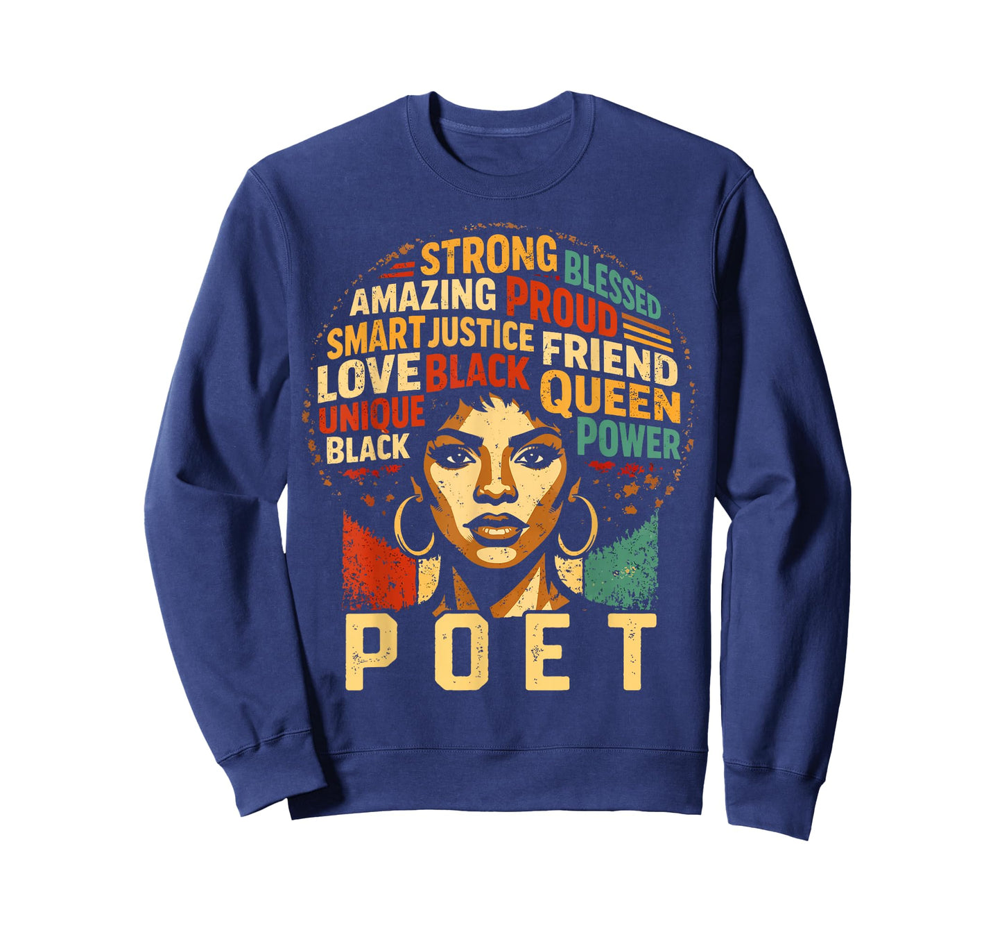 Poet Black History Month Powerful Black Pride Art Design T-Shirt