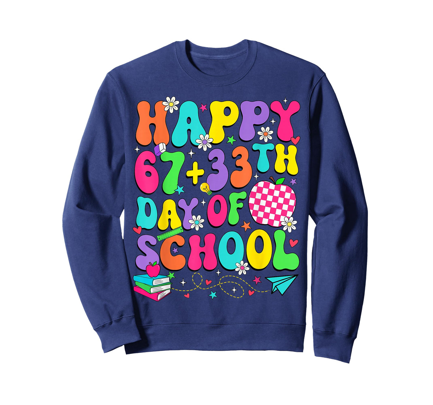 Happy 67 + 33 Days of School 100 Days of School Teacher Kids T-Shirt