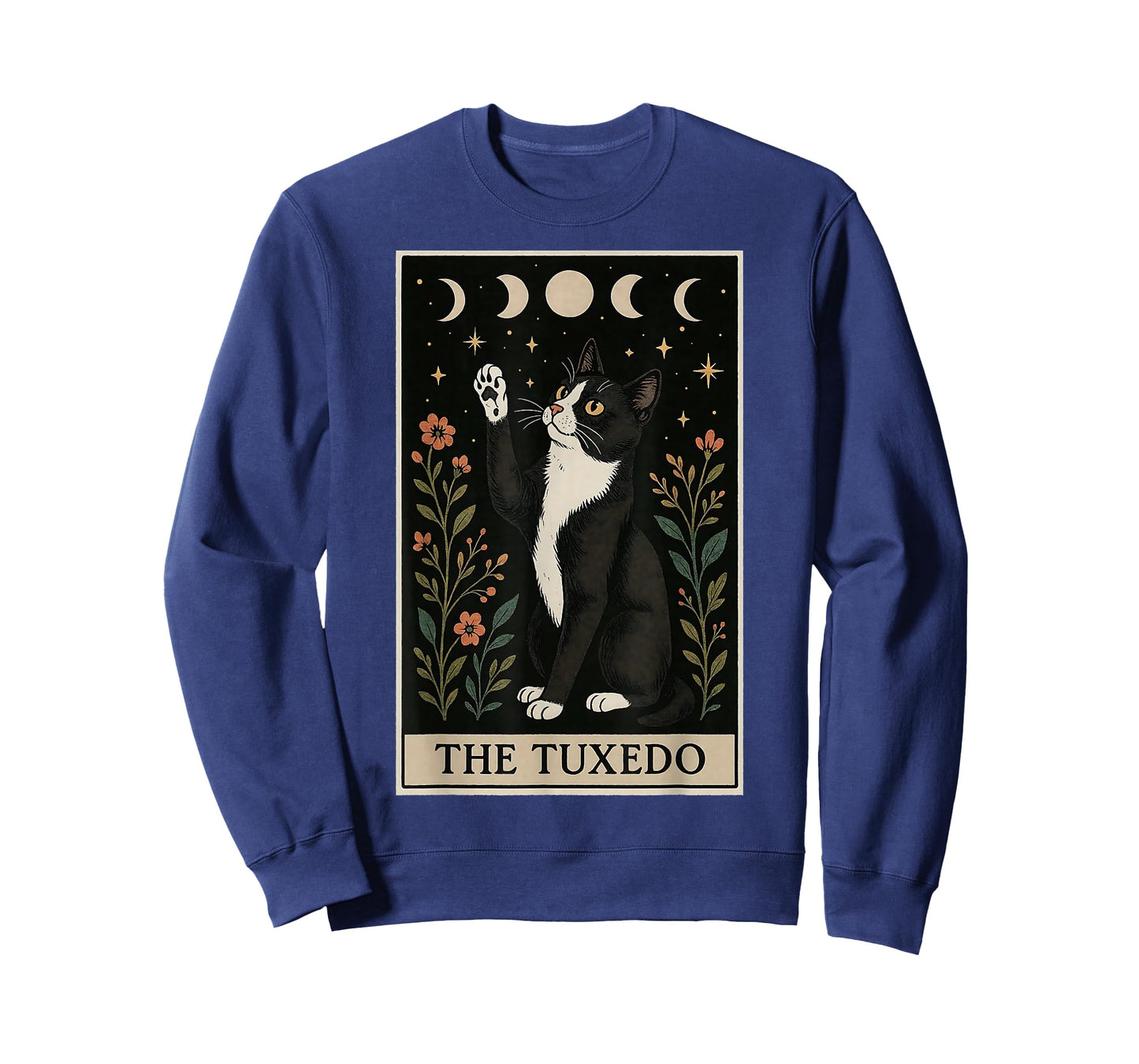 The Tuxedo Cat Tarot Card Witchy Moon T-Shirt