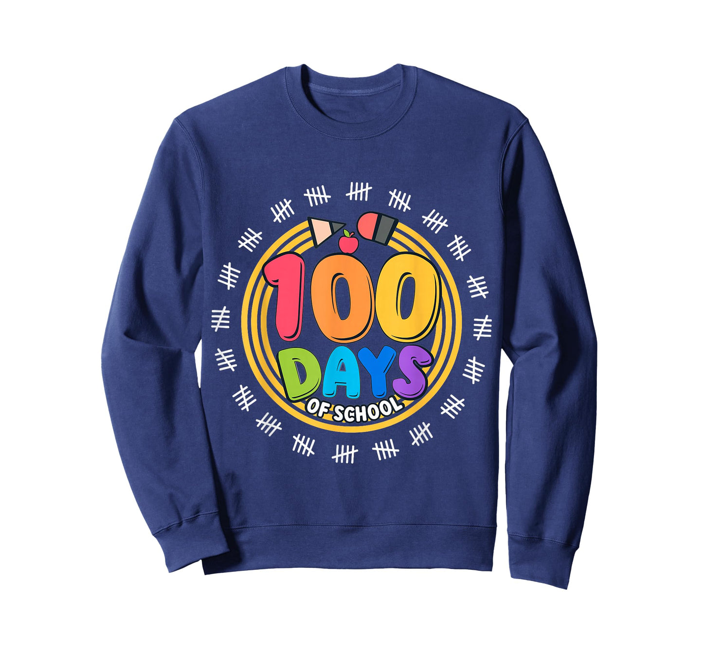 100 Days of School Colorful Tally Marks Kids T-Shirt