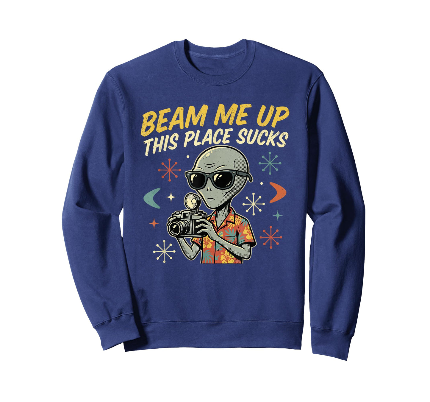 Beam Me Up This Place Sucks Funny Alien UFO T-Shirt