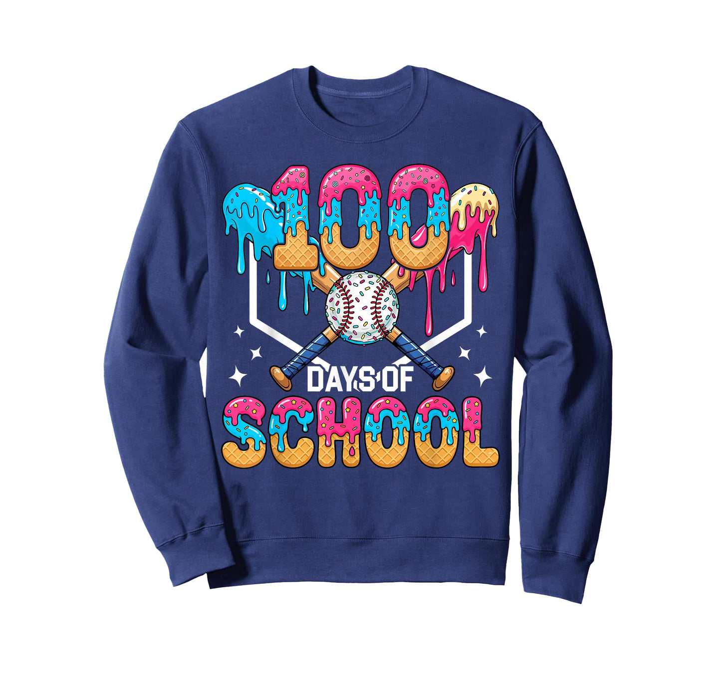 100 Days of School Baseball Boys Kids 100th Day of School T-Shirt