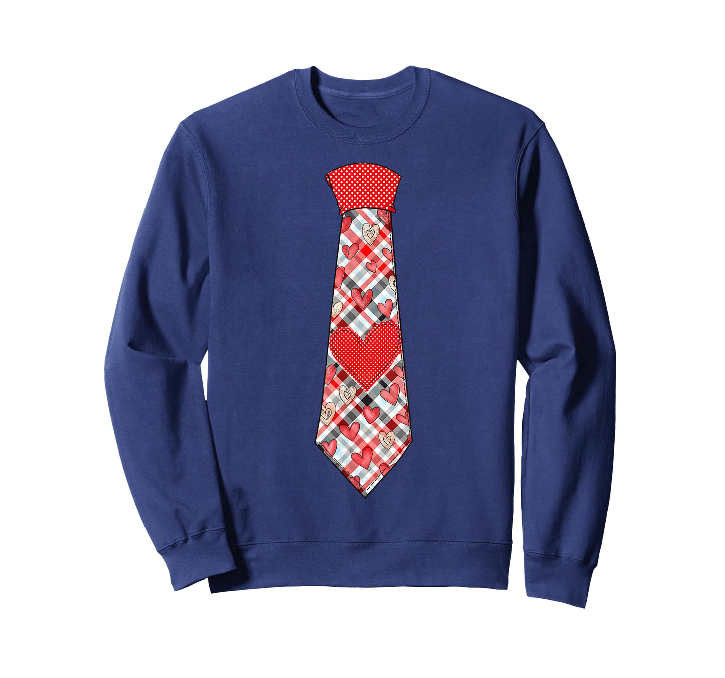 Valentine Heart Plaid Tie Boys Toddler Kids T-Shirt
