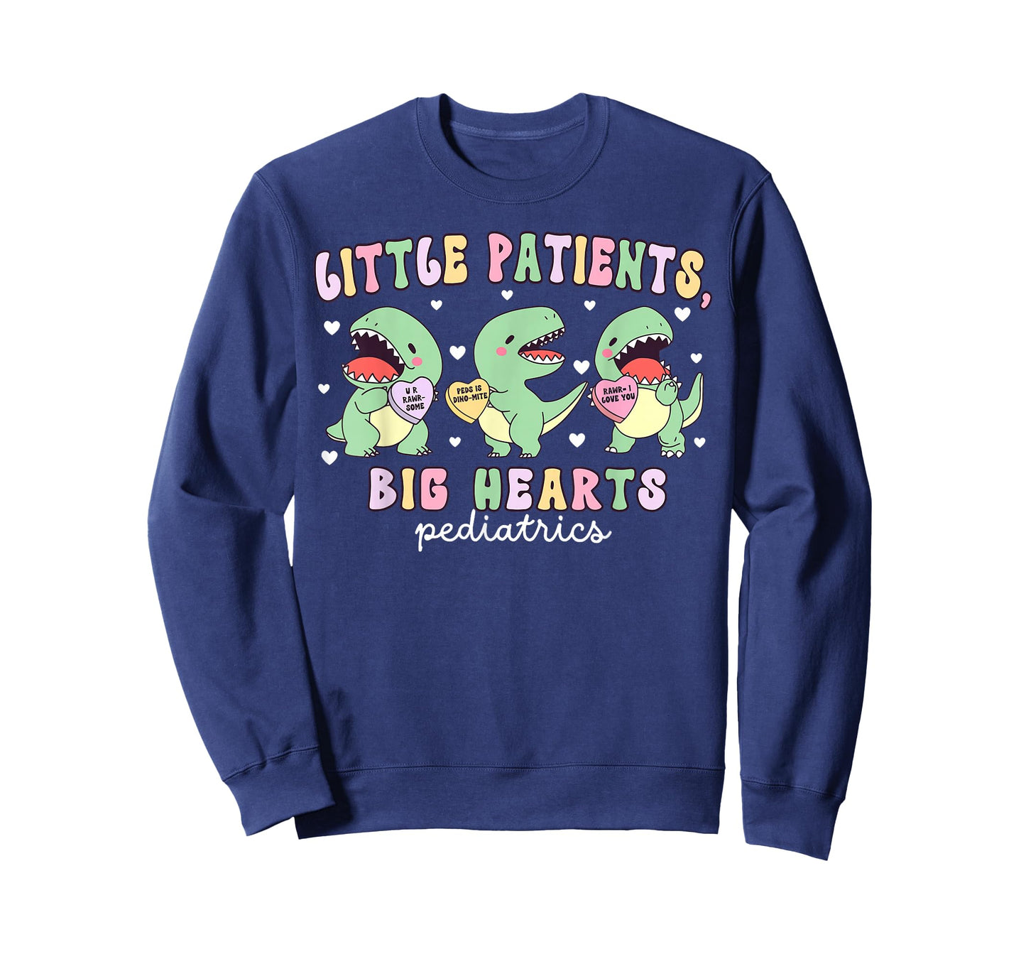 Pediatrics Nurse Dinosaur Candy Heart Valentines Day PEDS T-Shirt