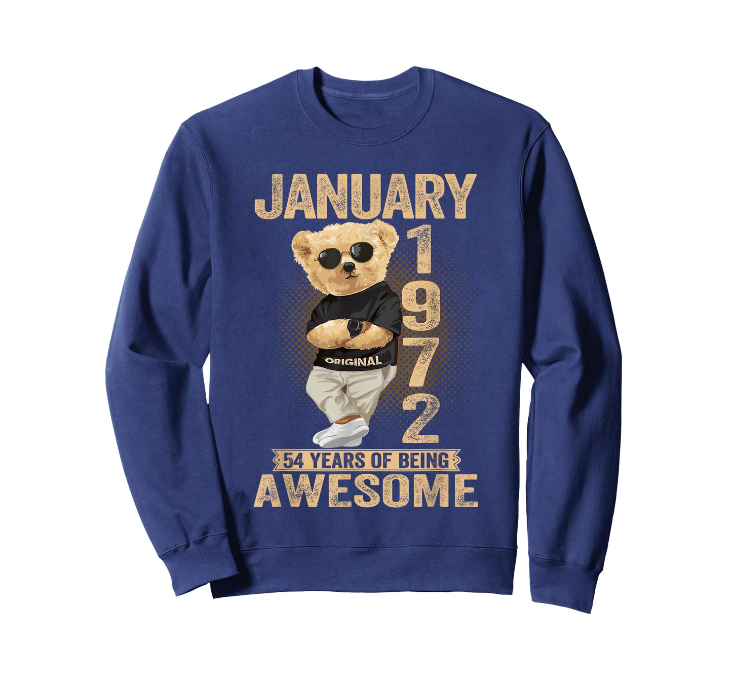 54 Year Old January 1972 Teddy Bear 54th Birthday Men Women T-Shirt