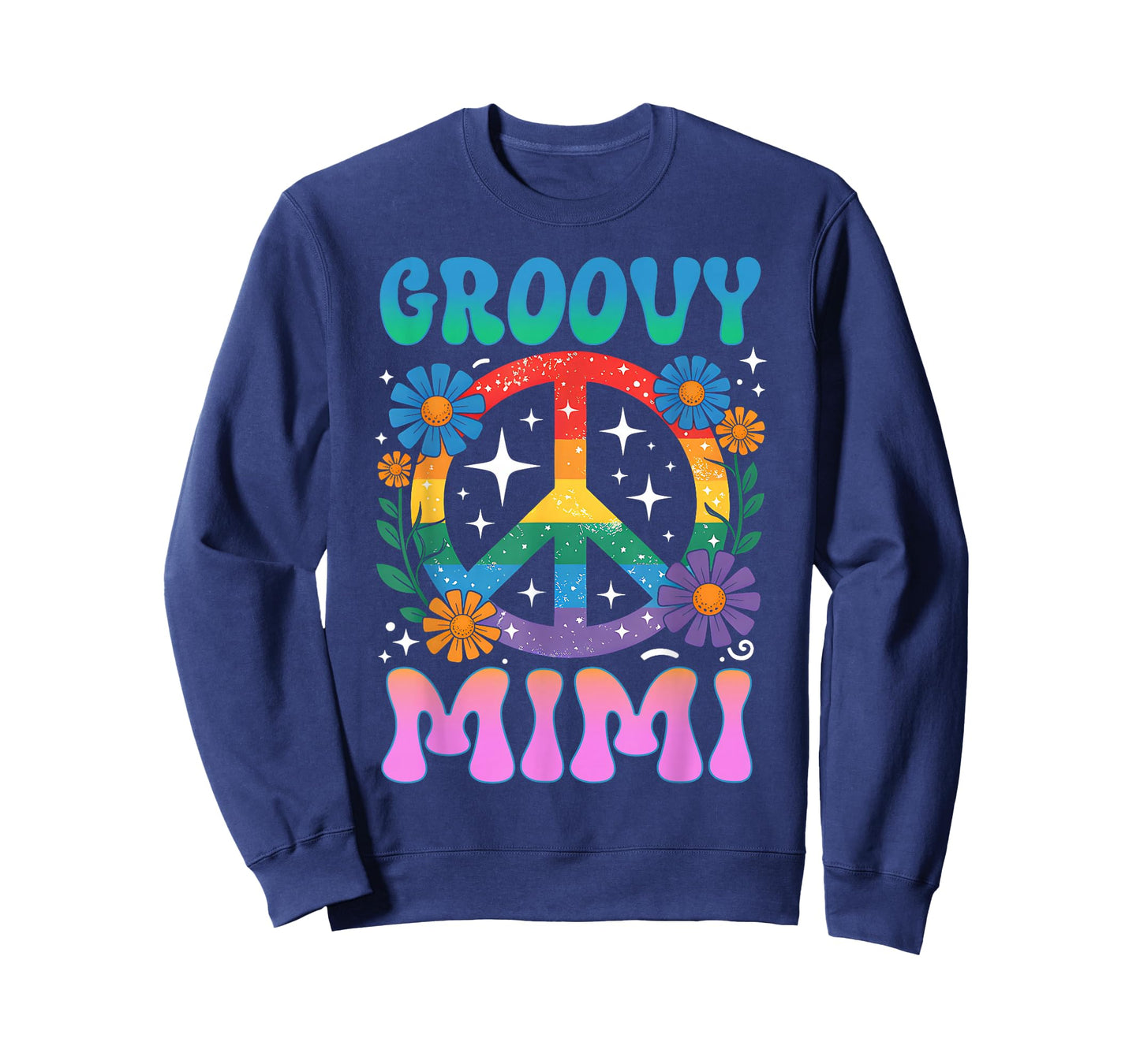 Groovy Mimi Floral Hippie Funny Mother's Day Mom Women T-Shirt