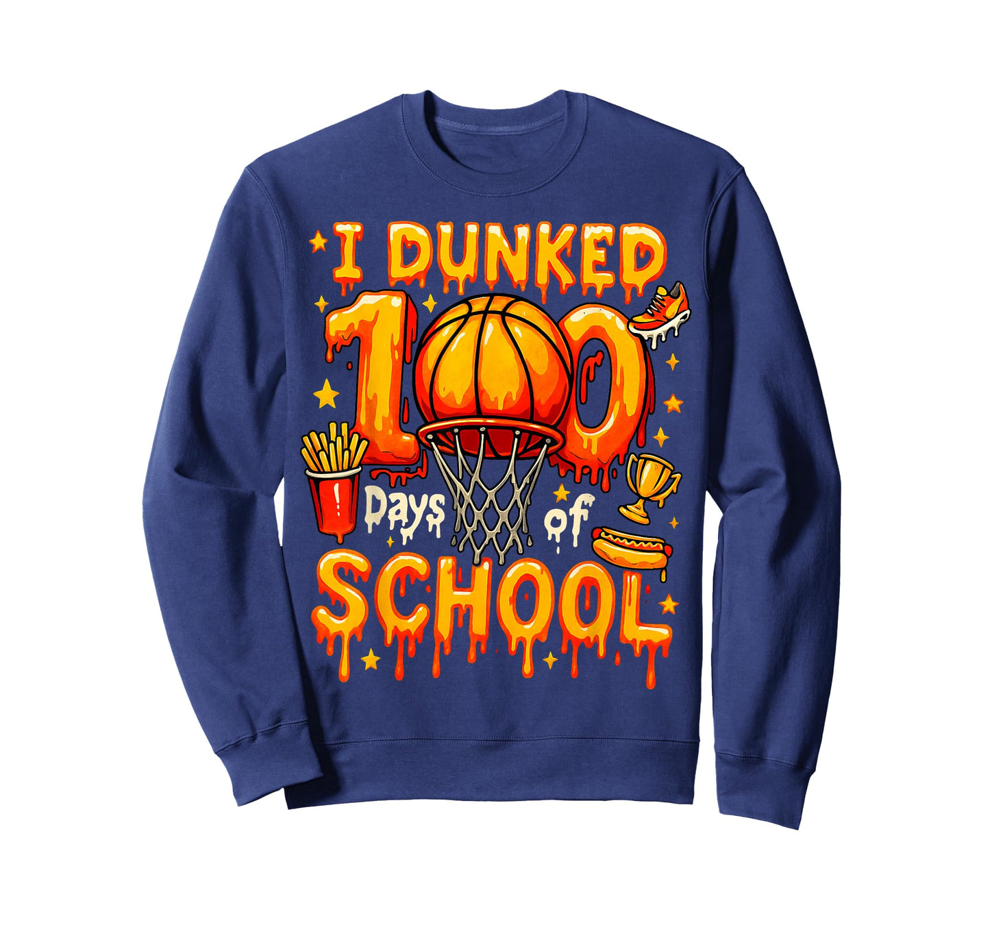 I Dunked 100 Days of School Basketball Drip Boys Kids T-Shirt