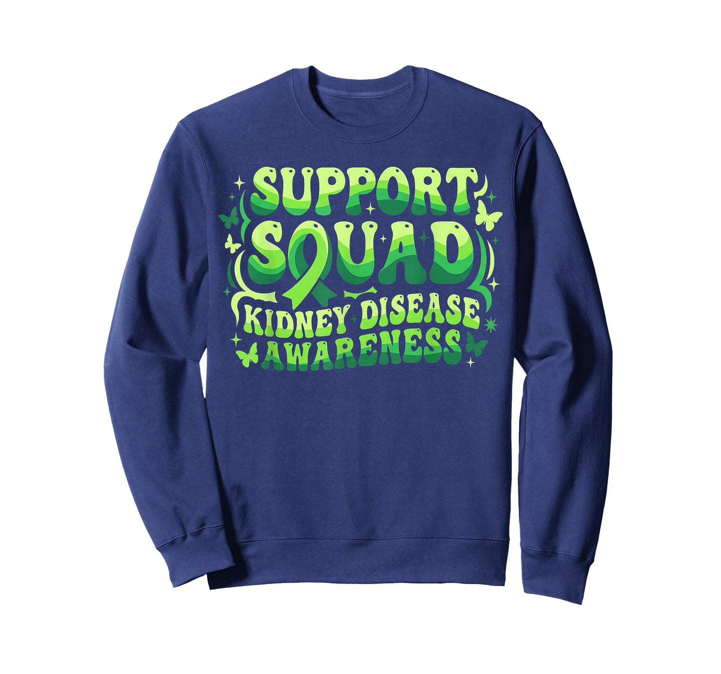 Groovy Support Squad Kidney Disease Awareness Green Ribbon T-Shirt