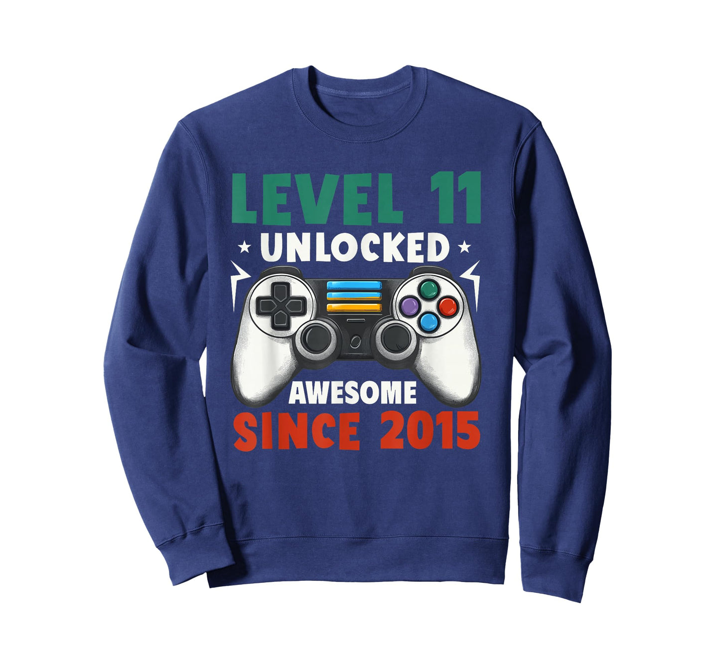 Level 11 Unlocked Awesome Since 2015 11th Birthday Gaming T-Shirt