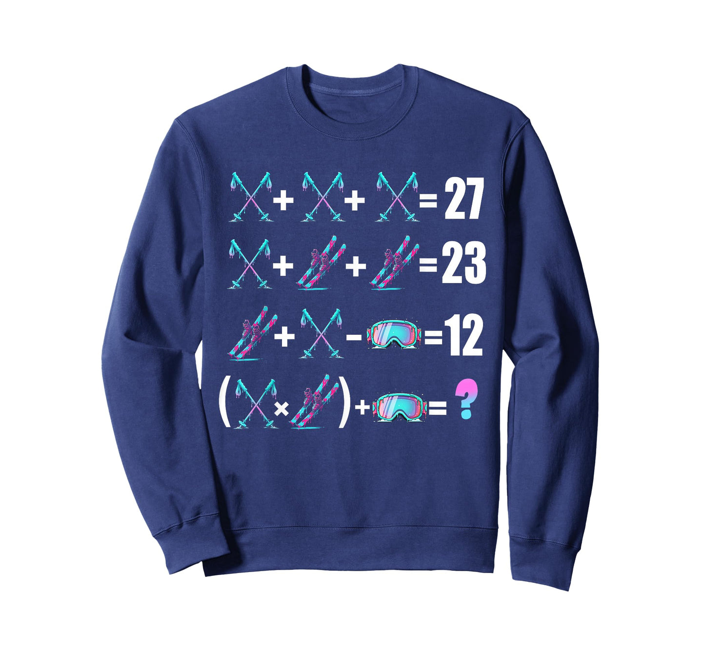 67 Meme Skiing Ice Cream Drip with Skis Poles Ski Glasses T-Shirt