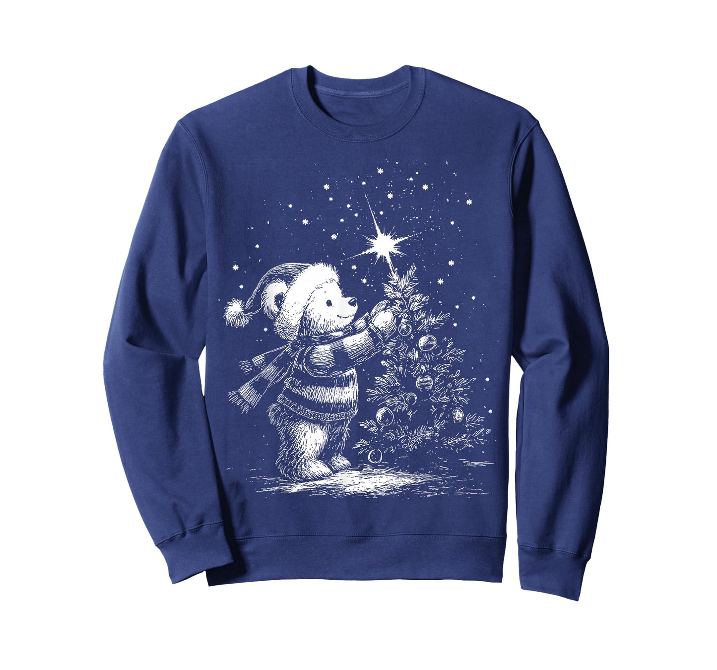 Vintage Bear Christmas Retro Christmas Tree and Teddy Bear T-Shirt