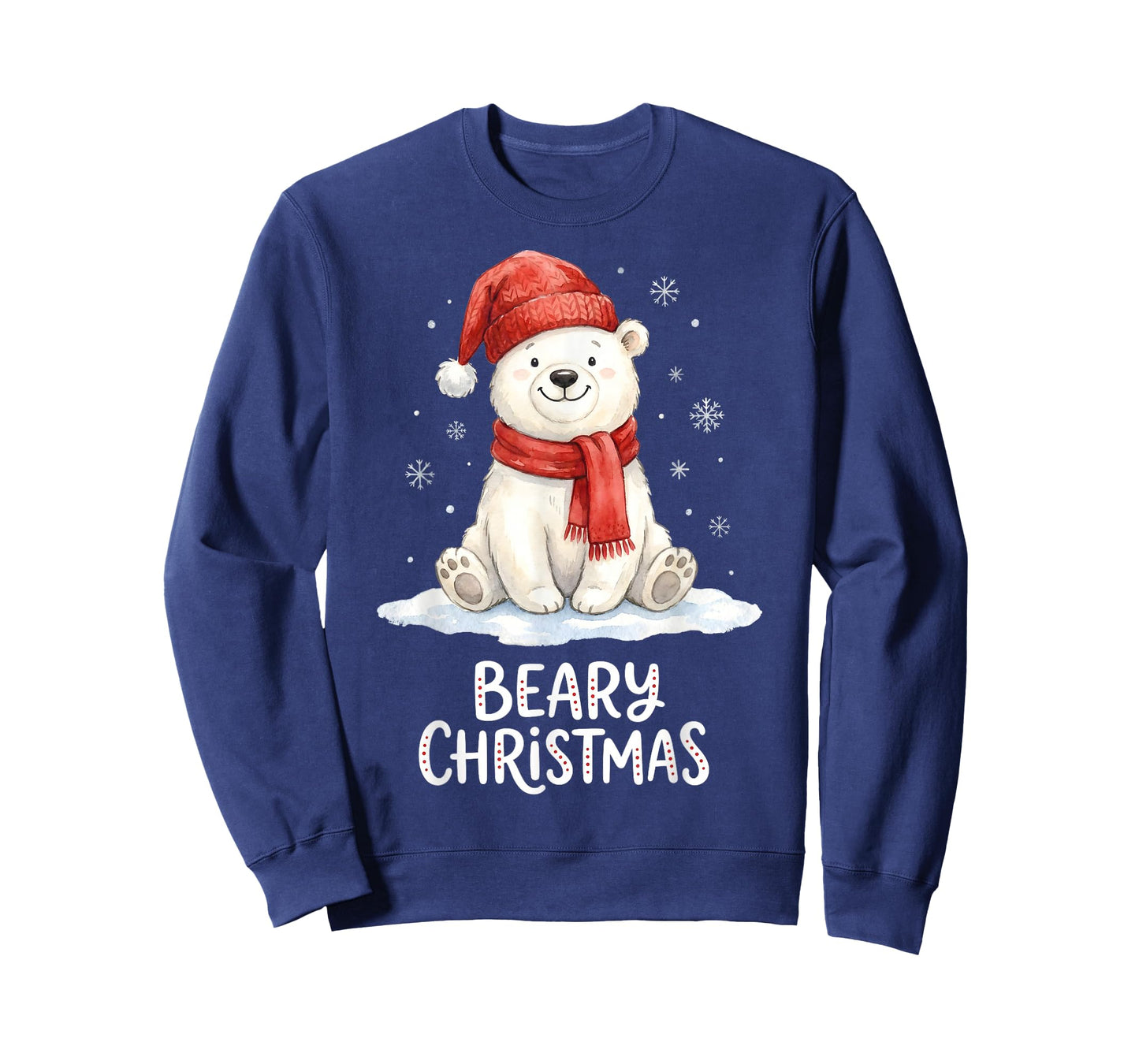 Cute Beary Christmas Polar Watercolor Xmas Holiday T-Shirt
