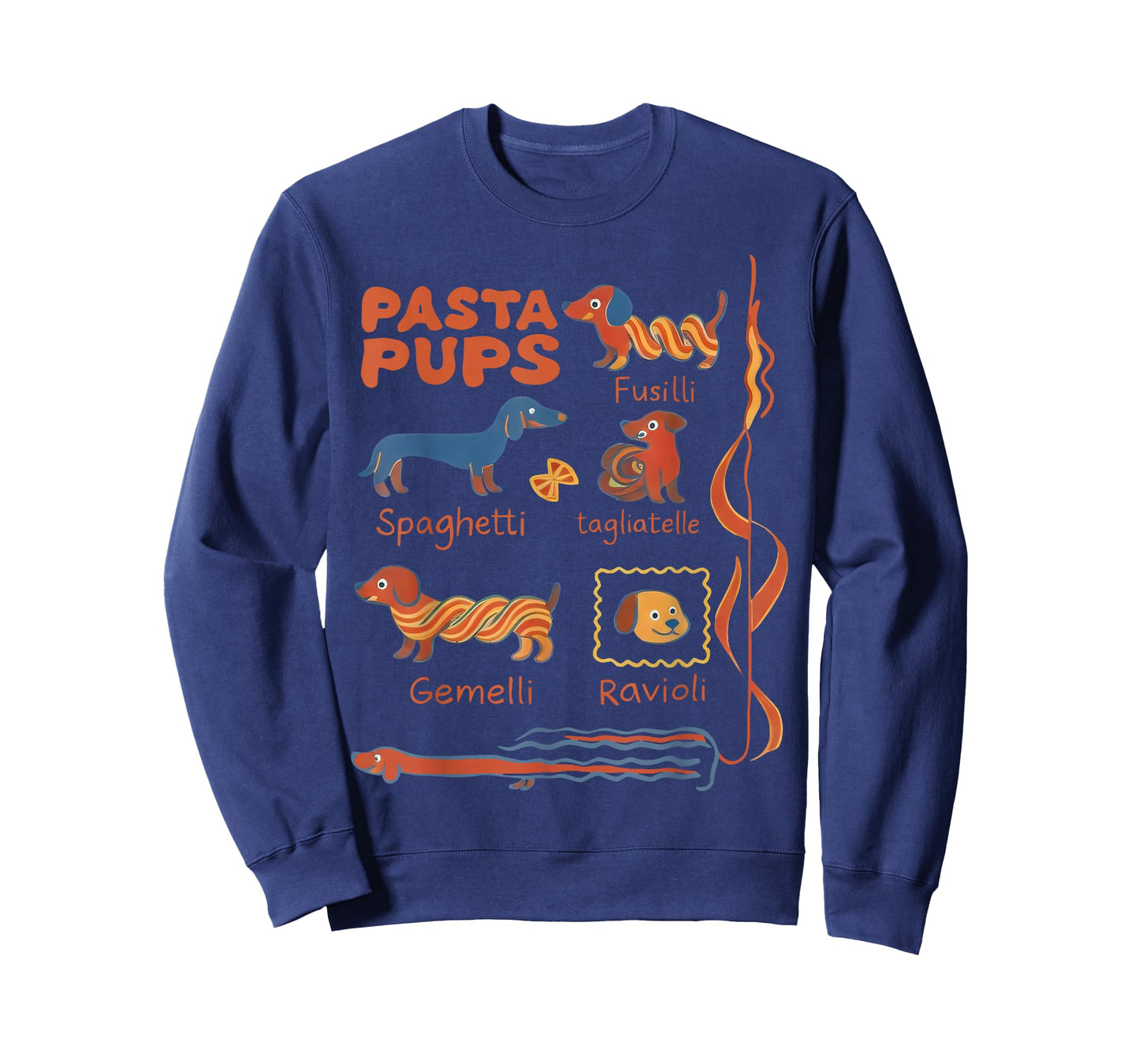 Pasta Pups Dog Funny Dachshund Dog Pasta Foodie Dog Sausage T-Shirt