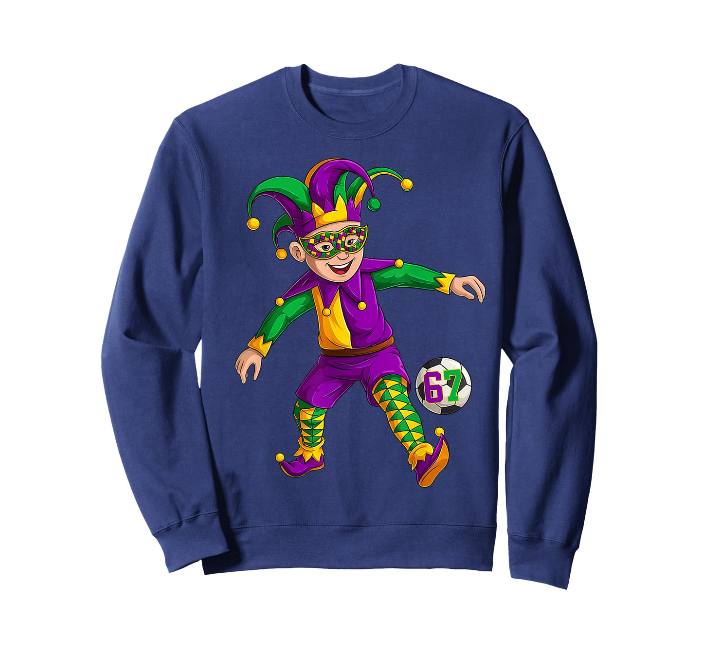 Jester Playing Soccer Mardi Gras 6 7 Meme Gen Alpha Slang T-Shirt