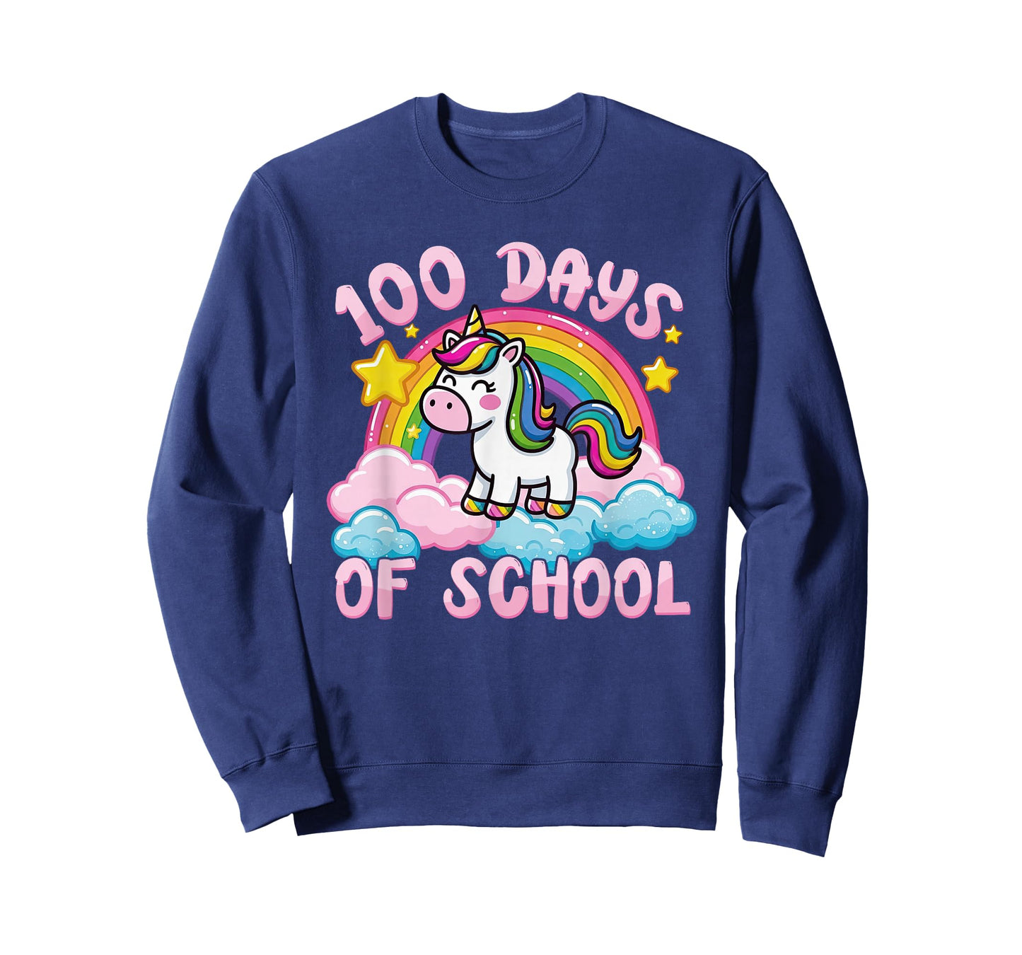 100 Days of School Unicorn Rainbow 100th Day Girls Kids T-Shirt