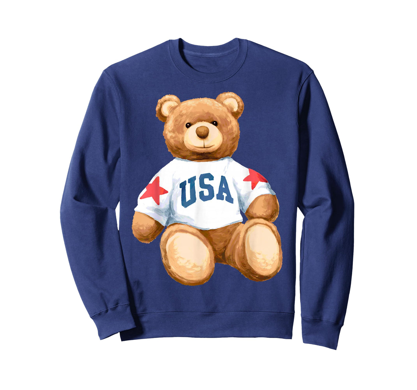 Trendy Apparel Teddy Bear with USA and Stars Sweatshirt T-Shirt