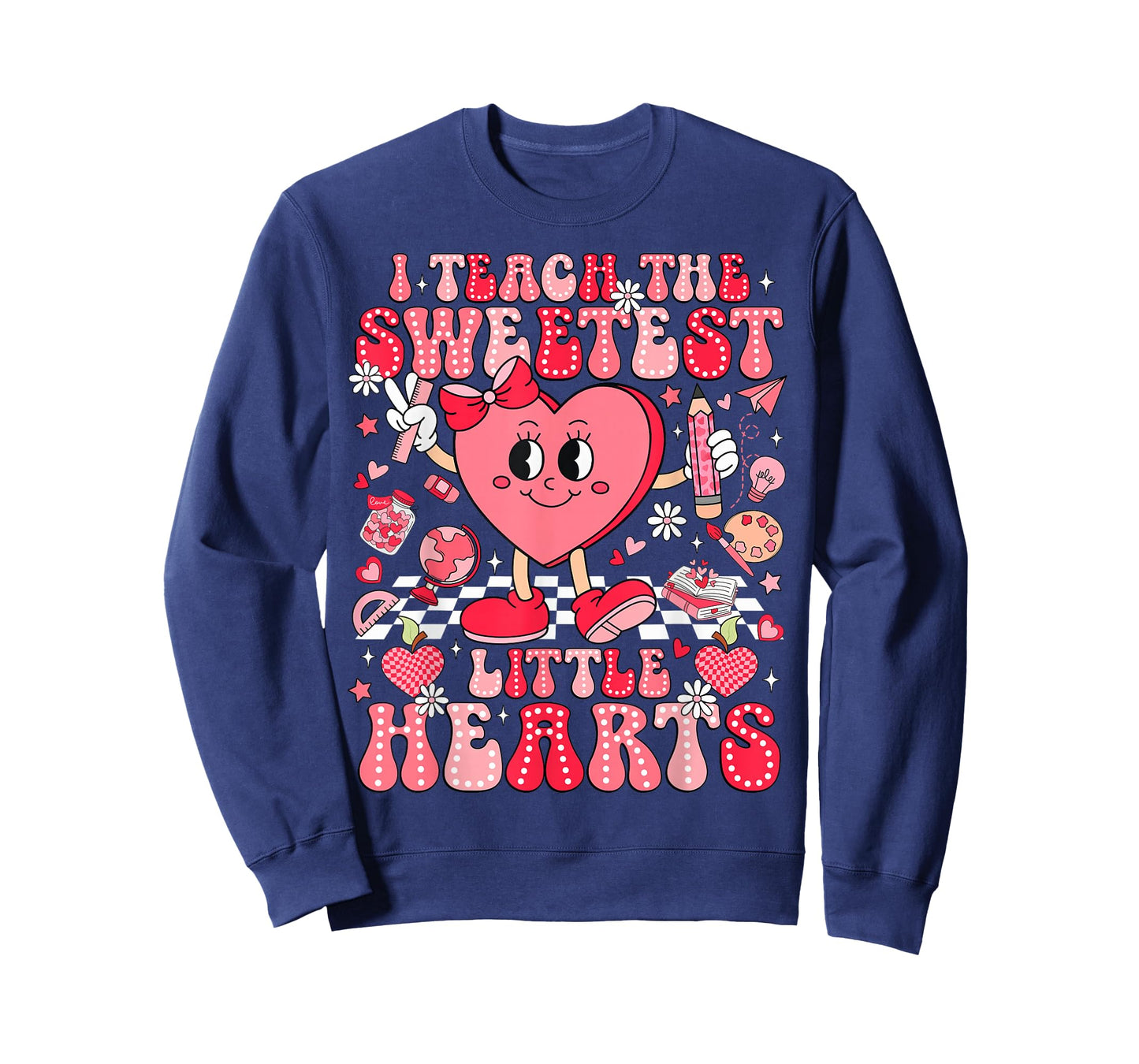 I Teach The Sweetest Little Heart Teacher Valentine Girl Kid T-Shirt