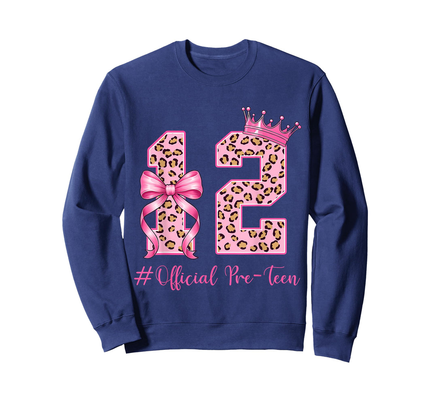 12th Birthday Girl Pink Coquette Bow Leopard 12 Year Old T-Shirt