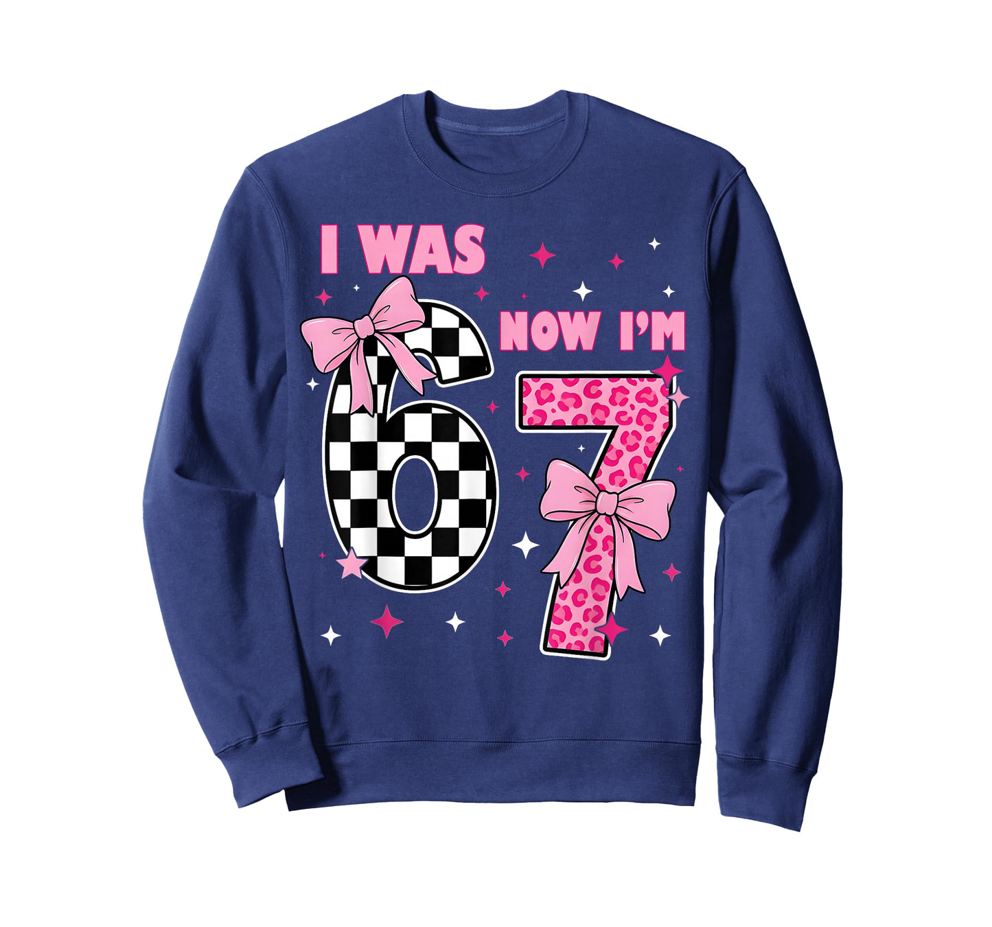 7th Birthday Girl I was 6 Now I'm 7 Coquette Bow Bday Party T-Shirt