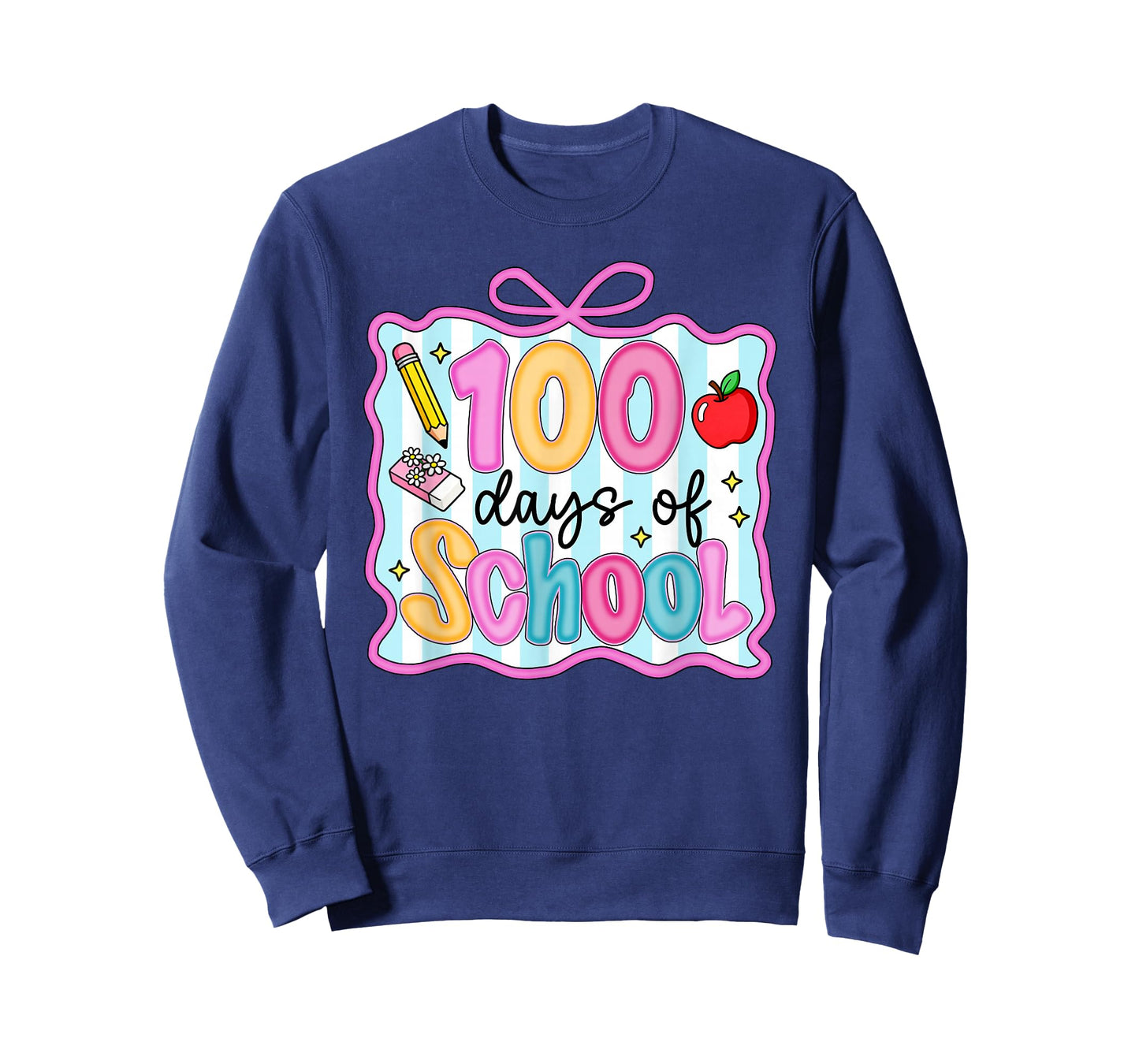 100 Days of School Preppy Coquette Bow 100th Day Teacher Kid T-Shirt