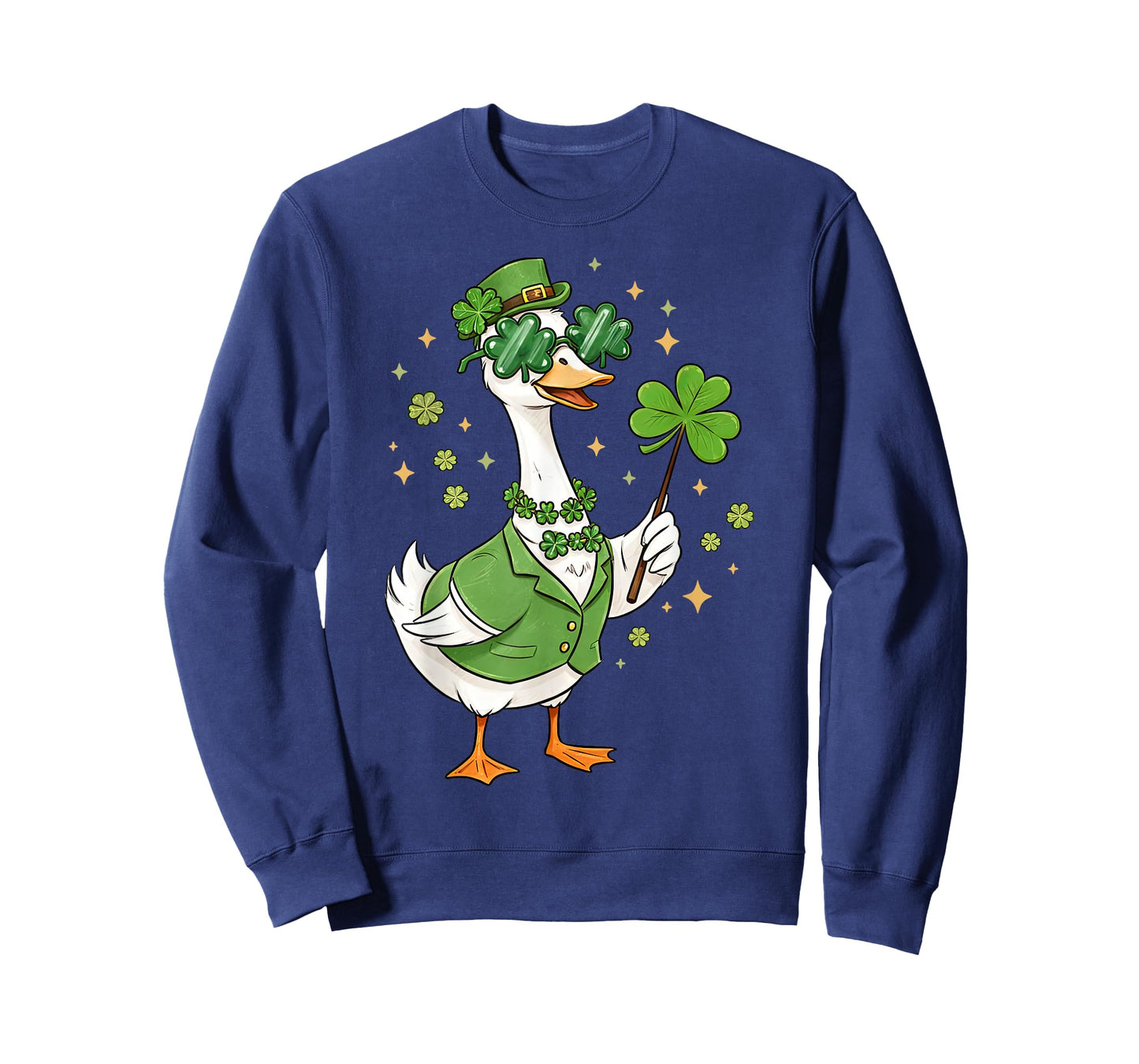 Lucky Irish Shamrock Leprechaun Silly Goose St Patricks Day T-Shirt