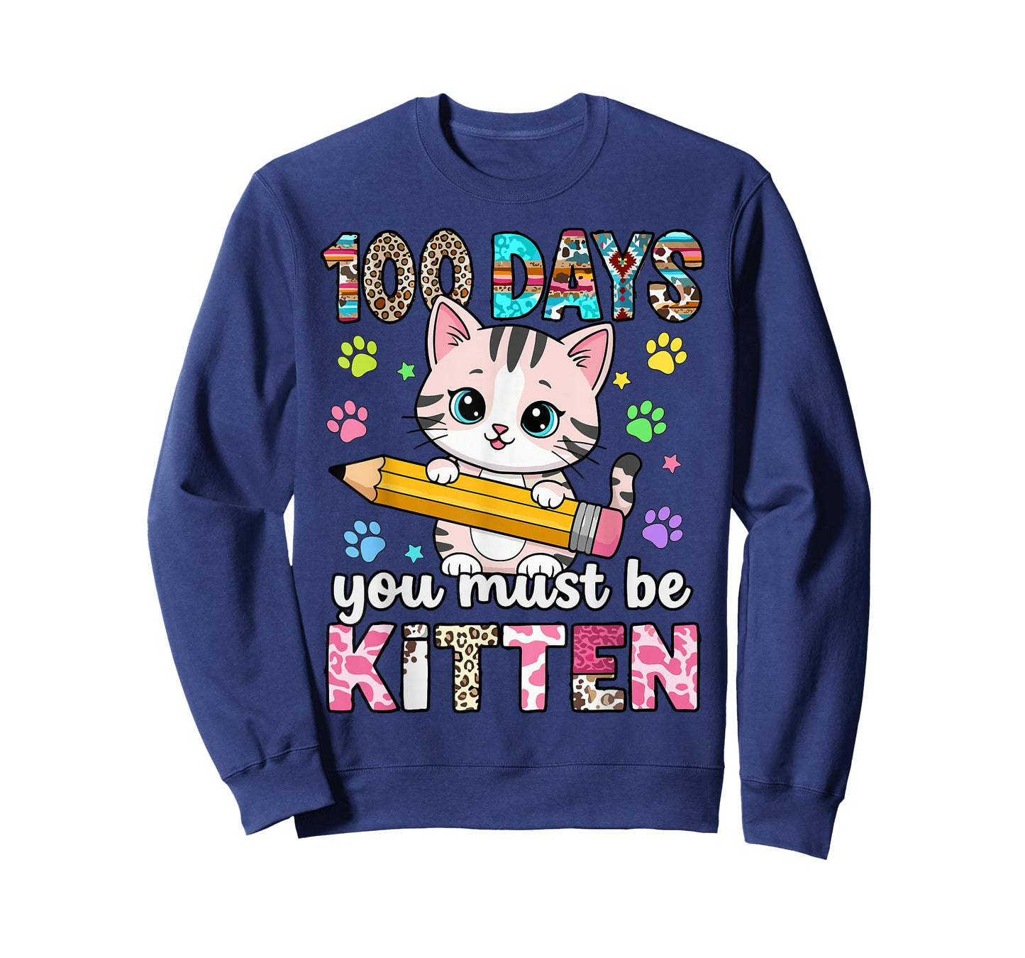 Cute 100 Days of School Cat for Girls T-Shirt