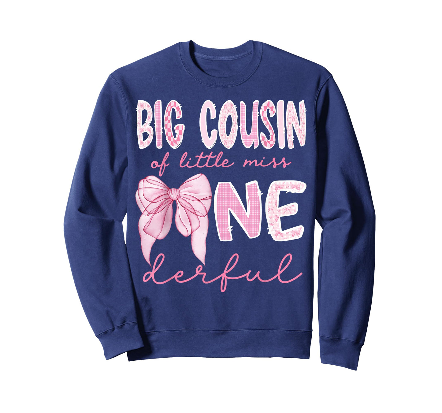 Big Cousin of Little Miss Onederful First Birthday Girl Bow T-Shirt