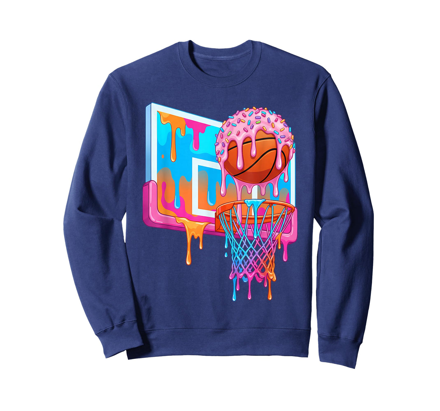 Basketball Hoop Ice Cream Drip Sport Player Boys Girls Youth T-Shirt