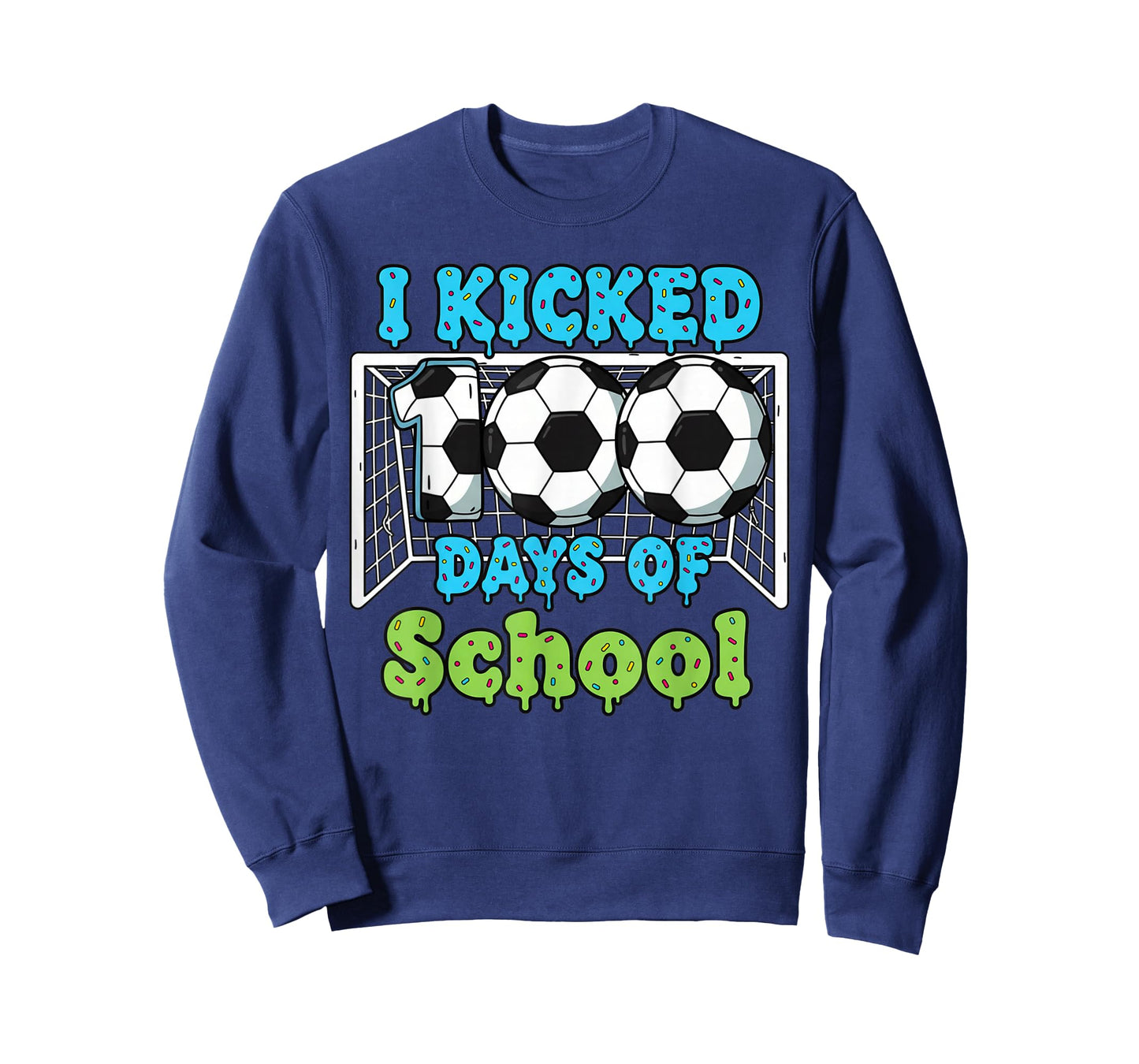 I Kicked 100 Days of School Soccer Funny Boys Kids Sports T-Shirt