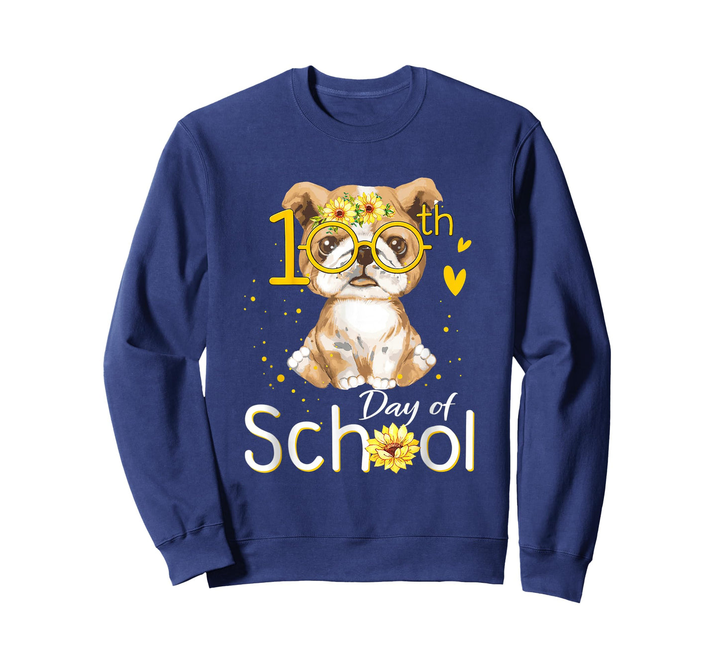 Happy 100 Days of School Bulldog 100th Day of School T-Shirt