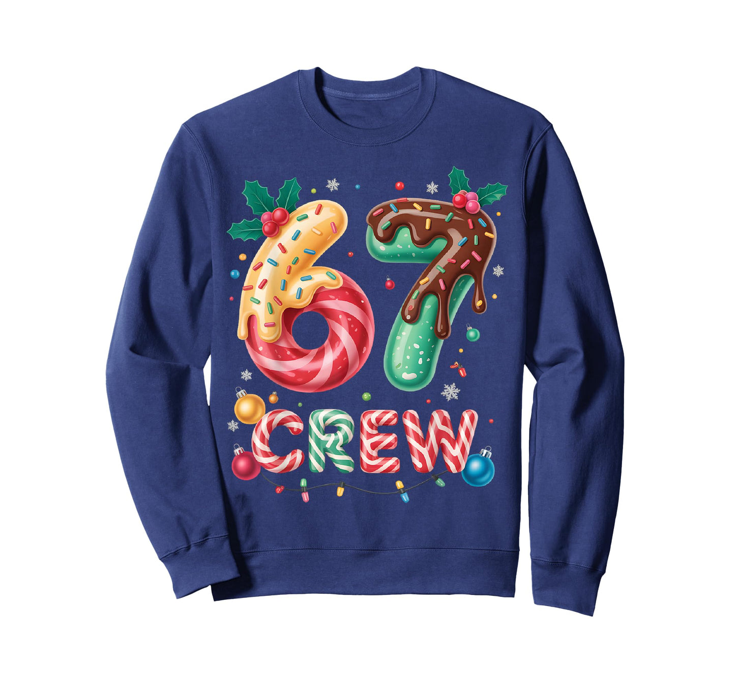 Funny 67 Six Seven Meme Christmas Crew Matching Outfit T-Shirt