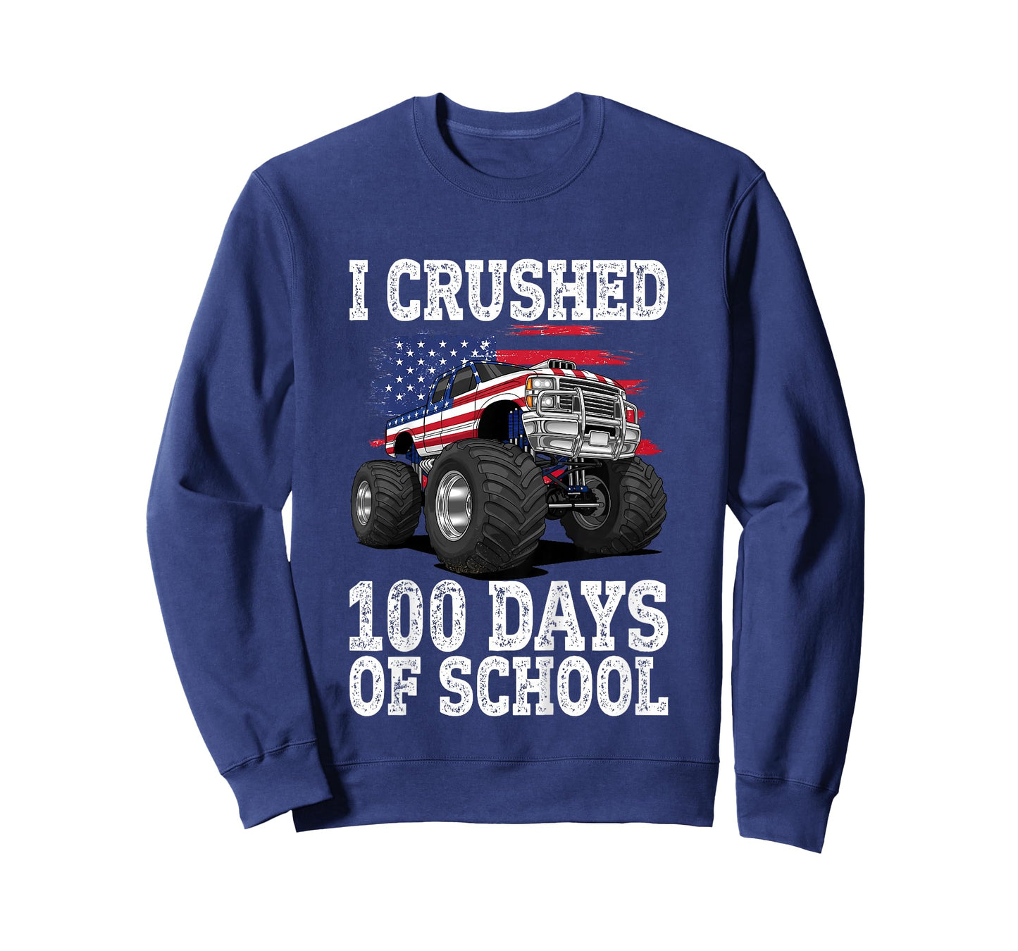Kids I Crushed 100 Days of School Monster Truck 100 Days Smarter T-Shirt