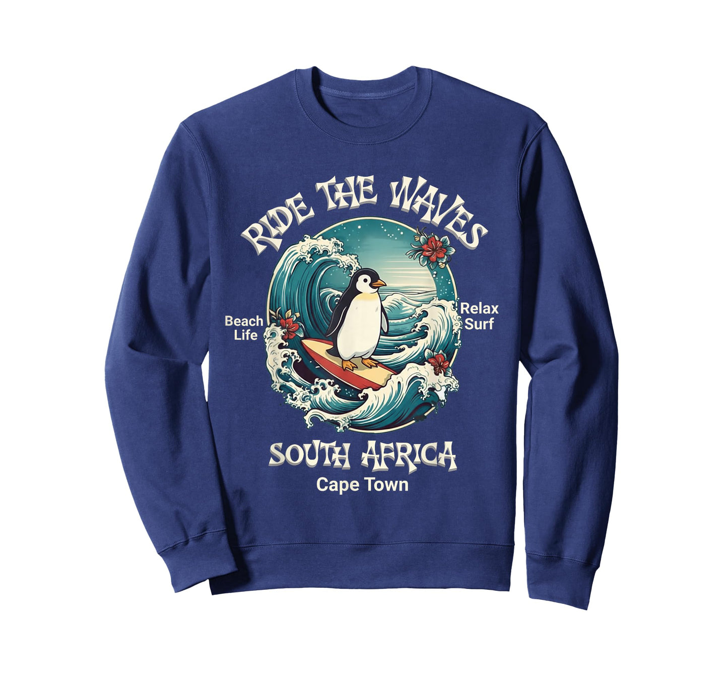 Penguin Surfing Waves South Africa Cape Cod Surfs Up Fun T-Shirt