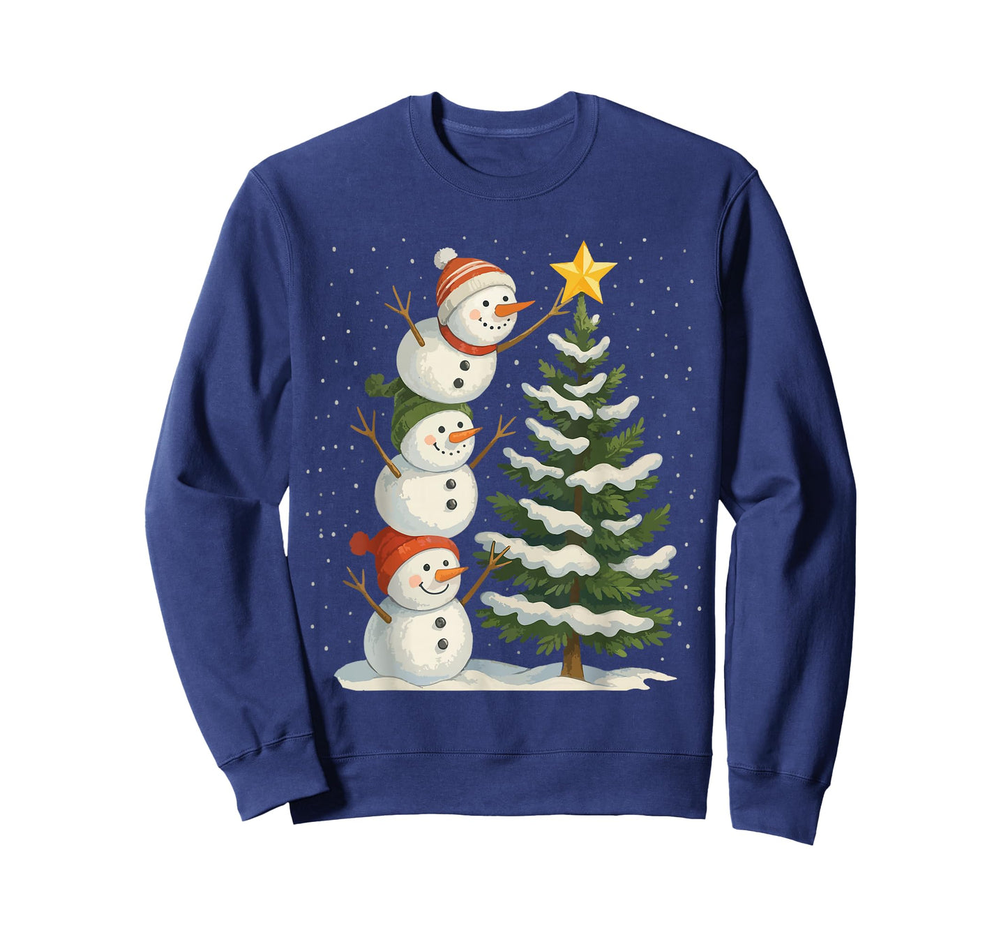 Funny Christmas Snowman Topper Tree Holiday Family Women Men T-Shirt