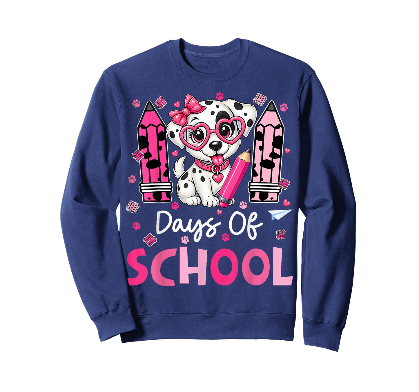 100 Days of School Cute Dalmatian Dog Teachers Girls Kids T-Shirt